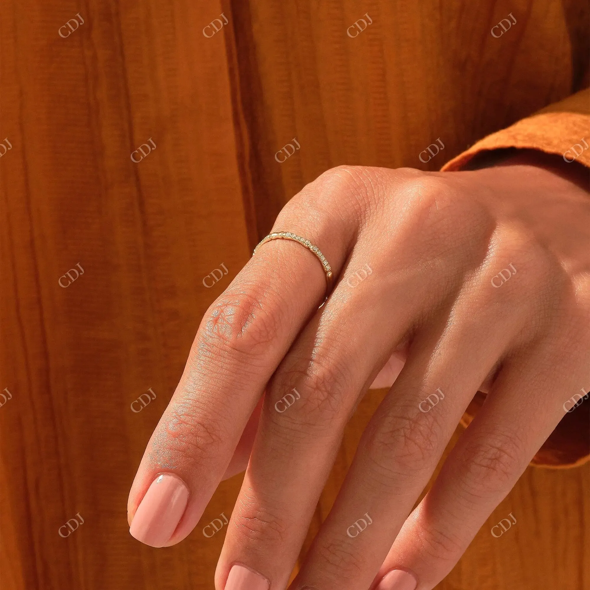 0.20CTW Round Pave Lab-Grown Diamond Wedding Band