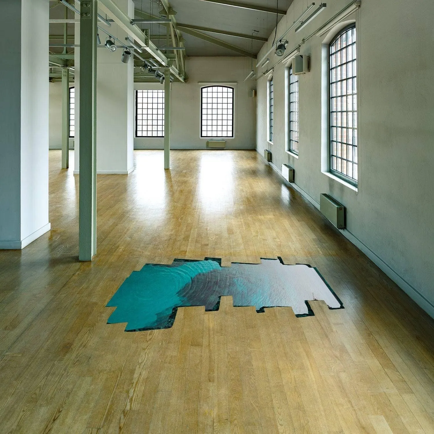 3D Oceanic Illusion Floor Decal - , Realistic Underwater Design Sticker