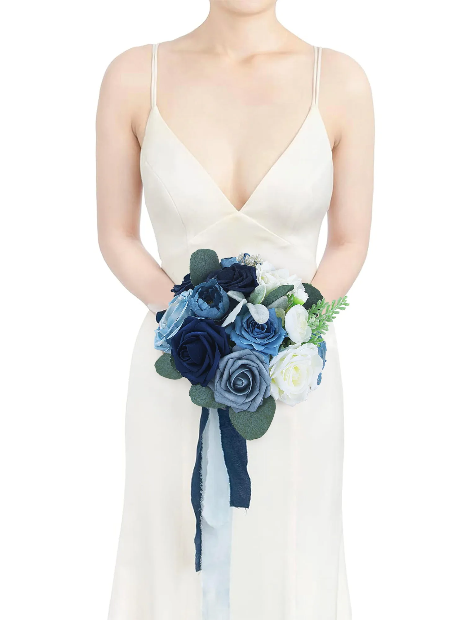 7.8 inch wide Navy Blue Bridesmaid Bouquet