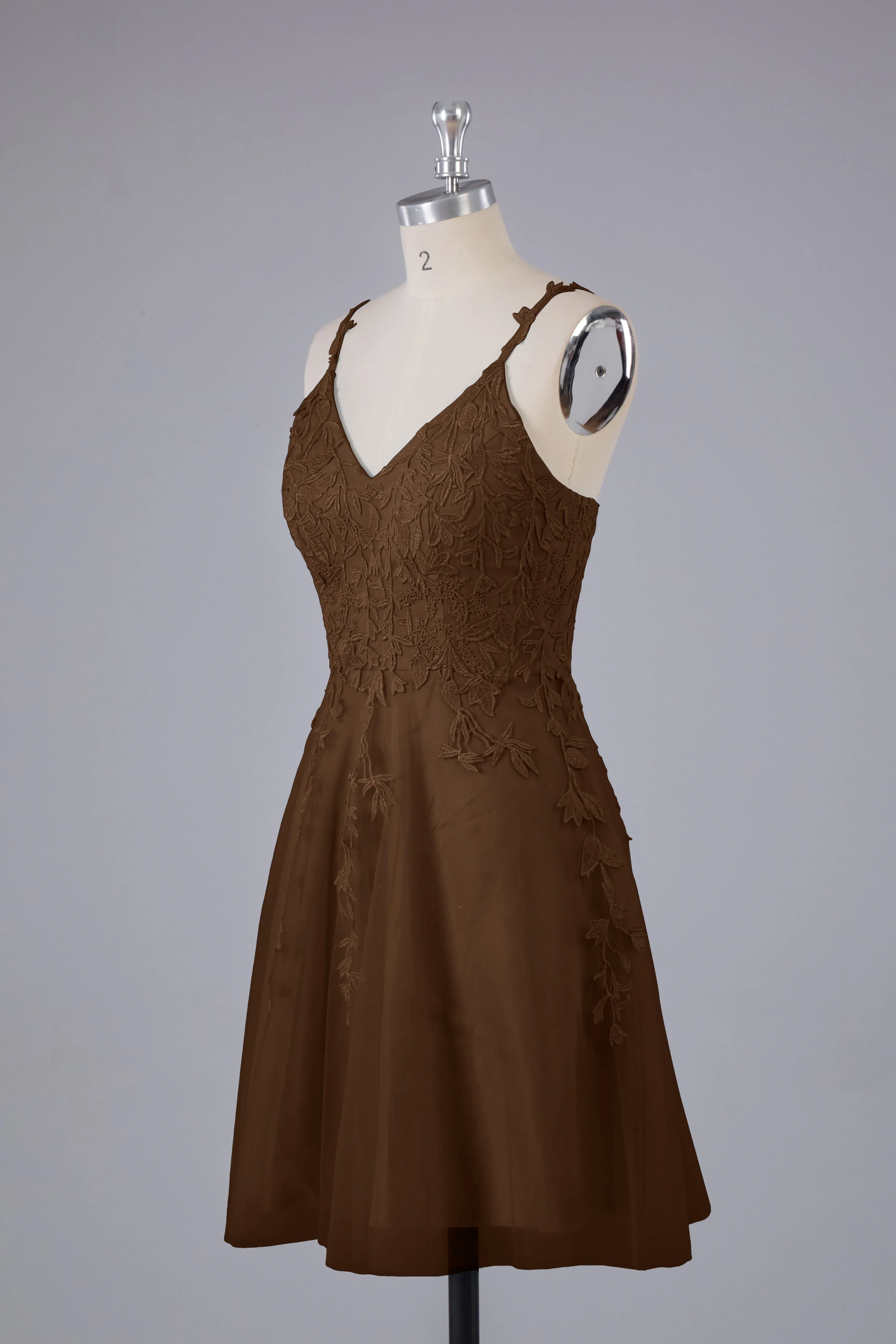 Beautiful Spaghetti Straps V Neck Bridesmaid Dresses