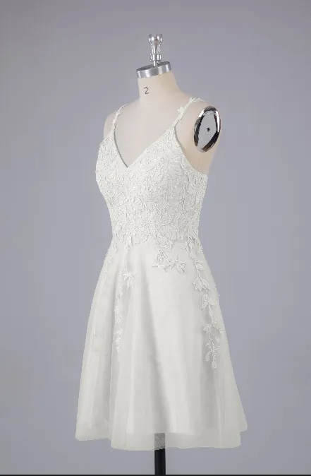 Beautiful Spaghetti Straps V Neck Bridesmaid Dresses