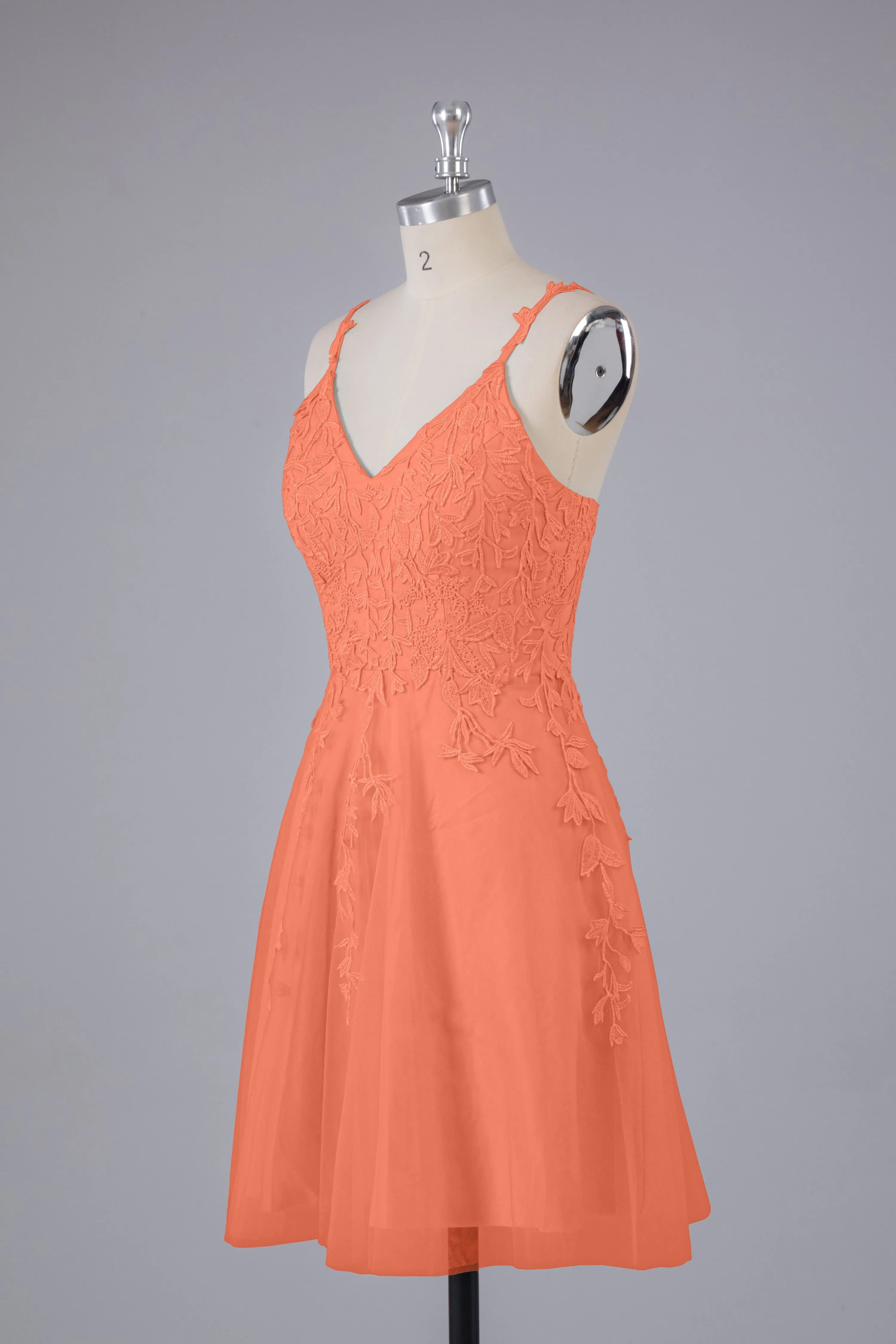 Beautiful Spaghetti Straps V Neck Bridesmaid Dresses