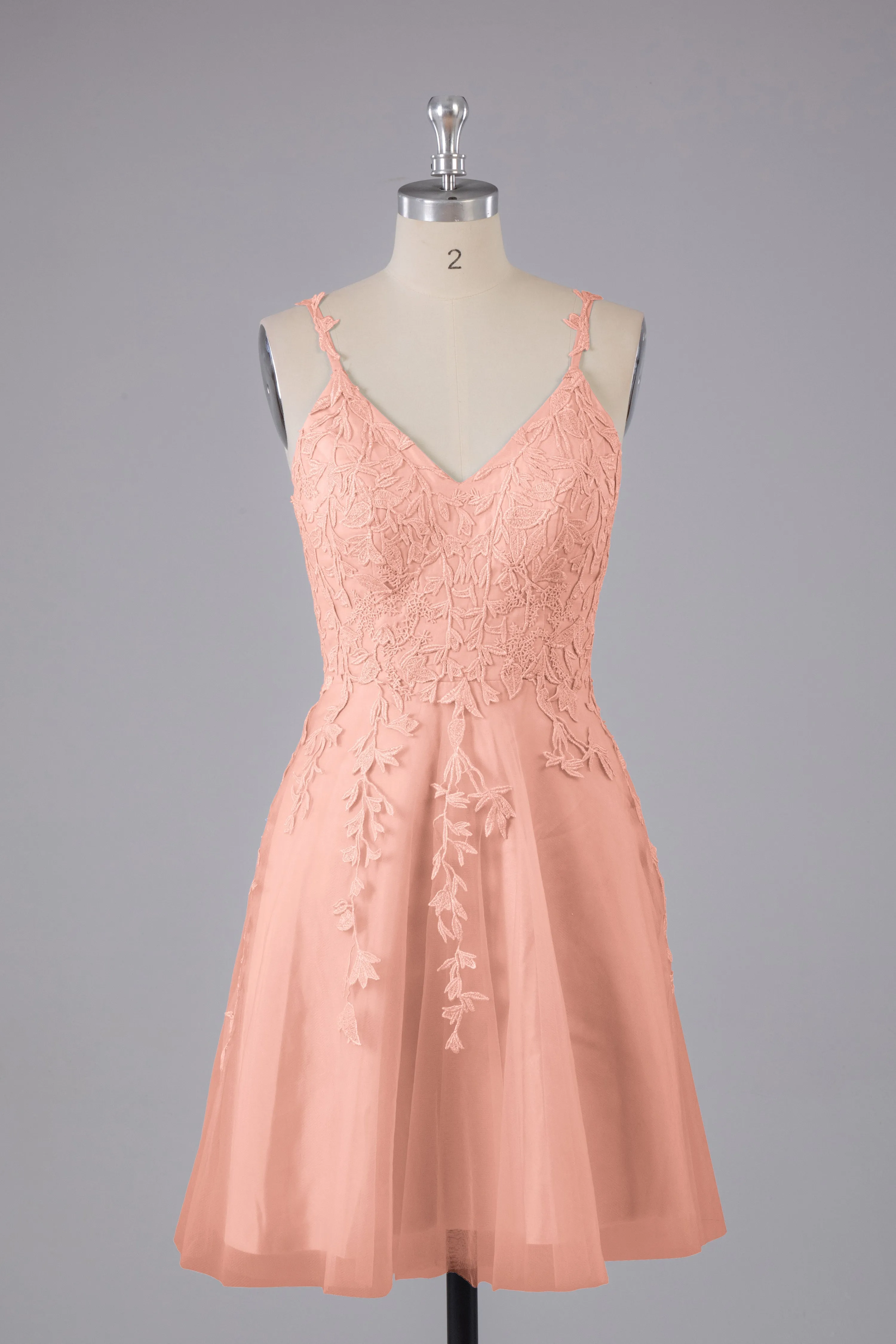 Beautiful Spaghetti Straps V Neck Bridesmaid Dresses