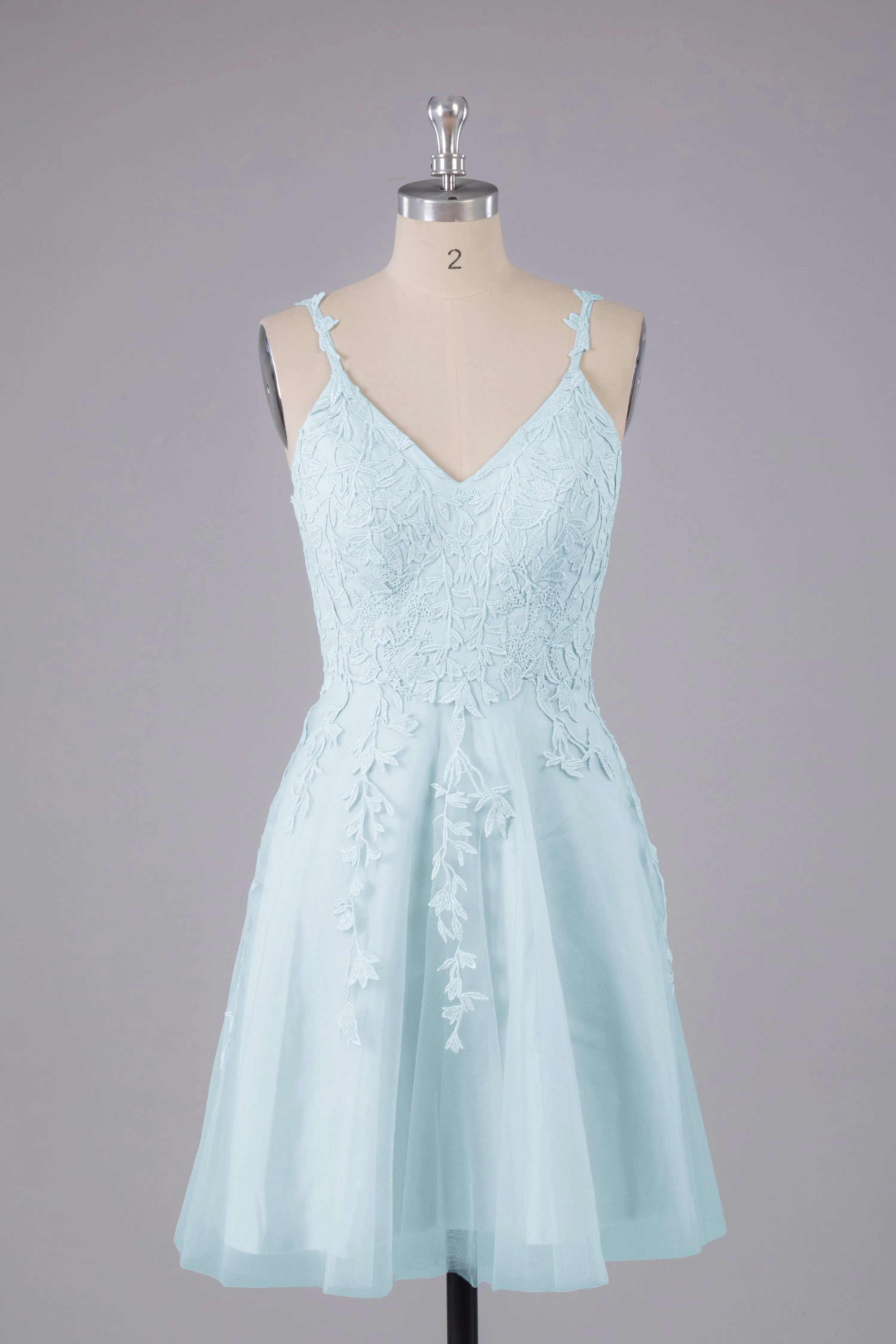 Beautiful Spaghetti Straps V Neck Bridesmaid Dresses