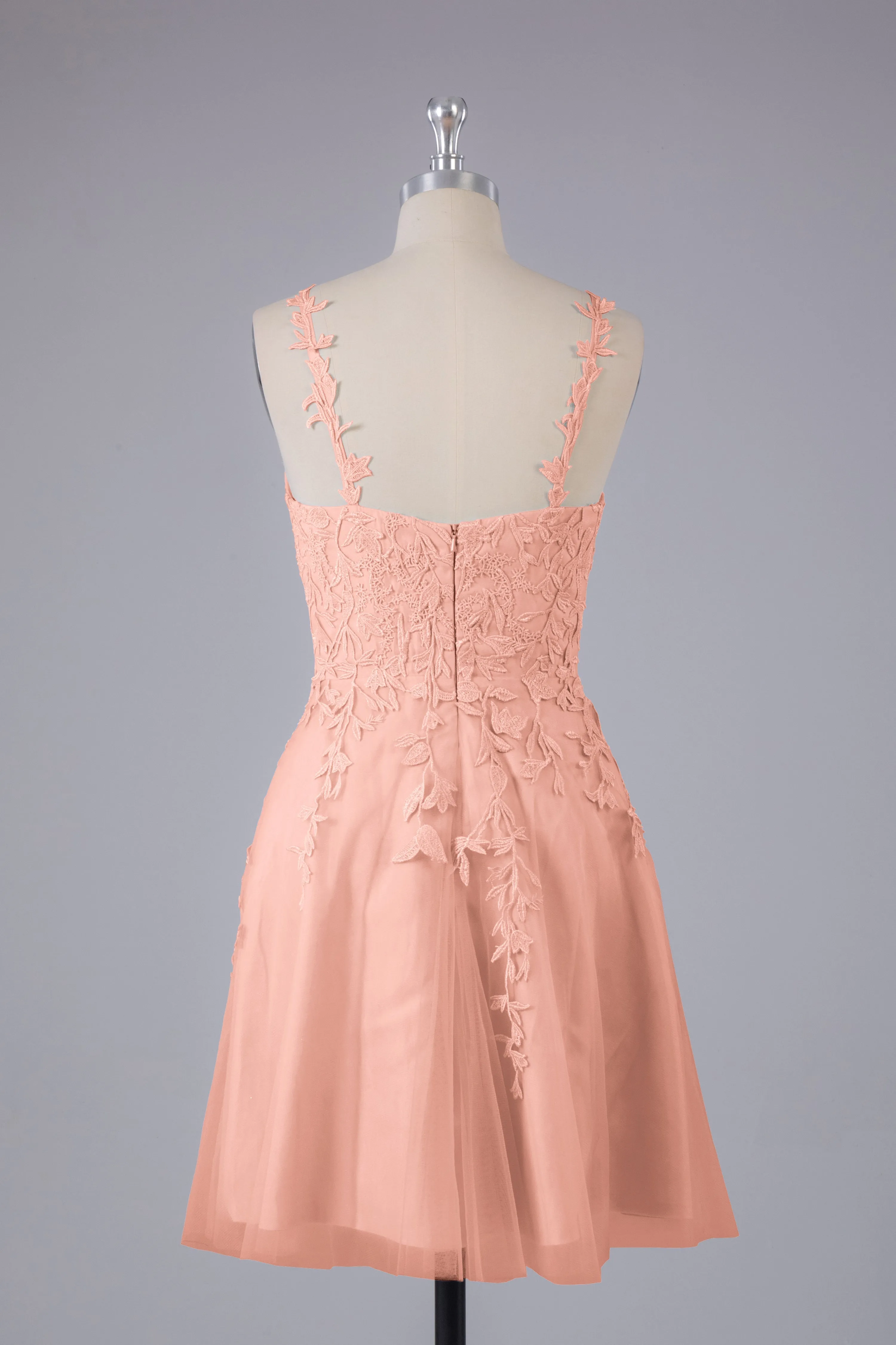 Beautiful Spaghetti Straps V Neck Bridesmaid Dresses
