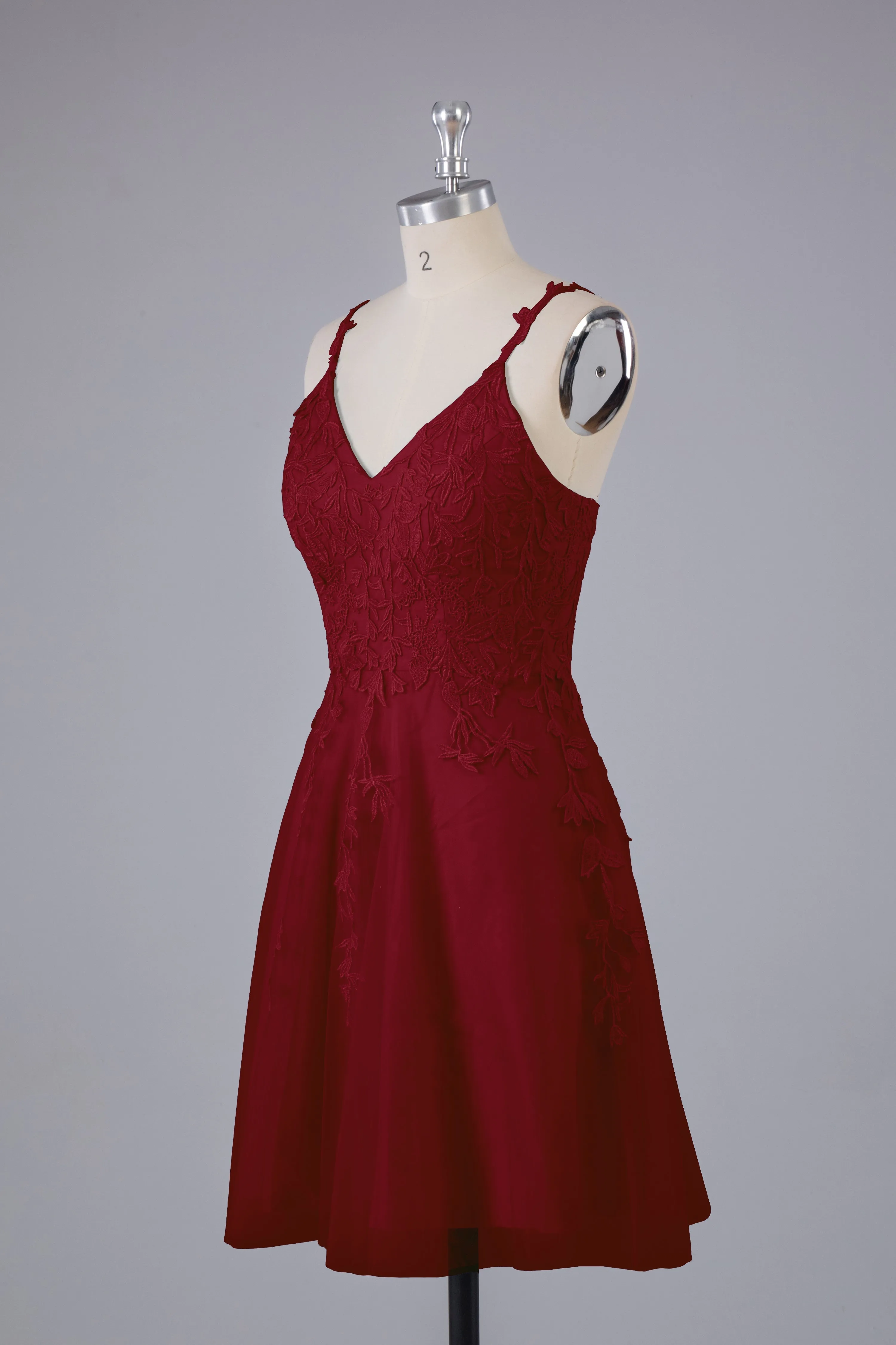 Beautiful Spaghetti Straps V Neck Bridesmaid Dresses
