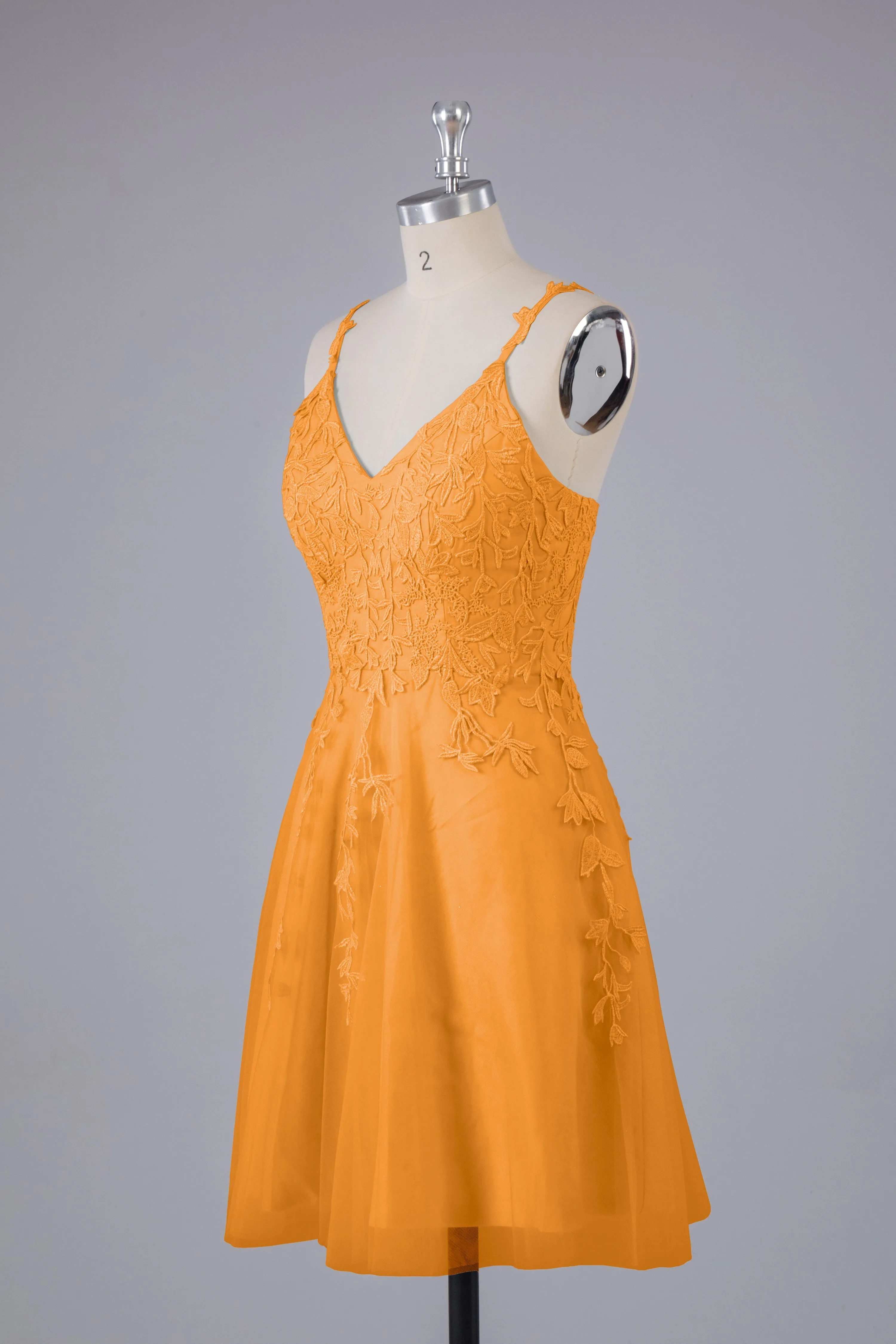 Beautiful Spaghetti Straps V Neck Bridesmaid Dresses