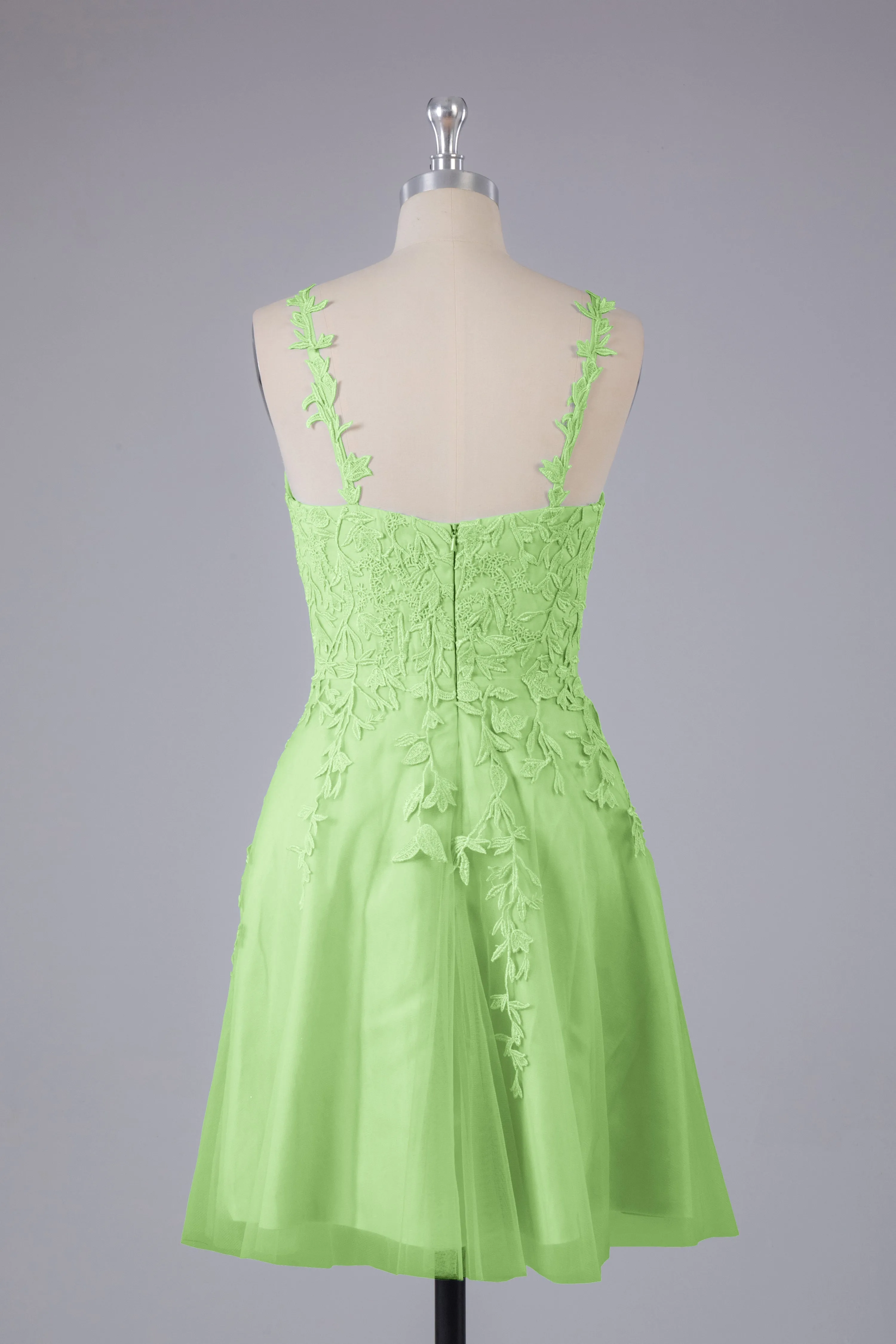 Beautiful Spaghetti Straps V Neck Bridesmaid Dresses