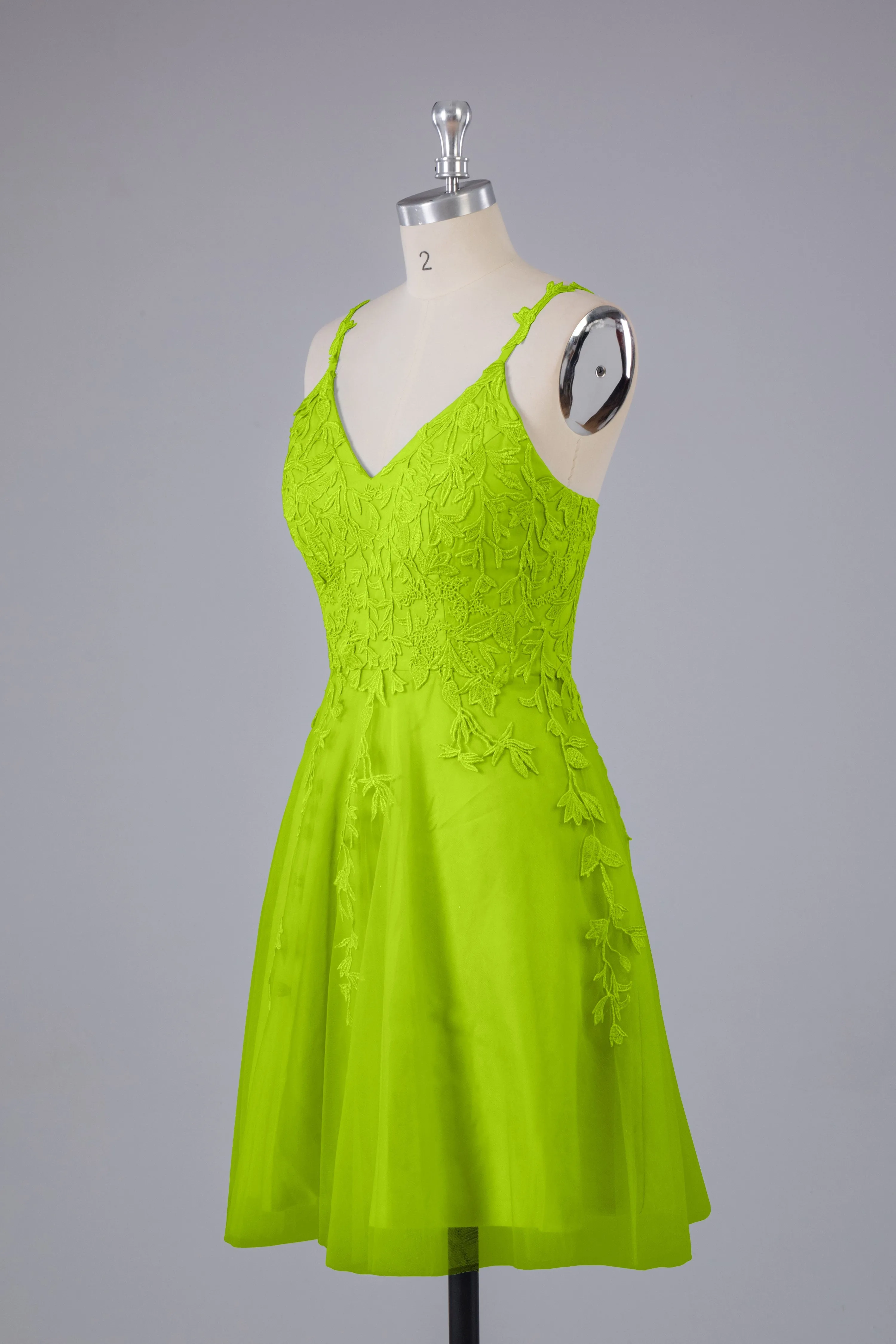 Beautiful Spaghetti Straps V Neck Bridesmaid Dresses