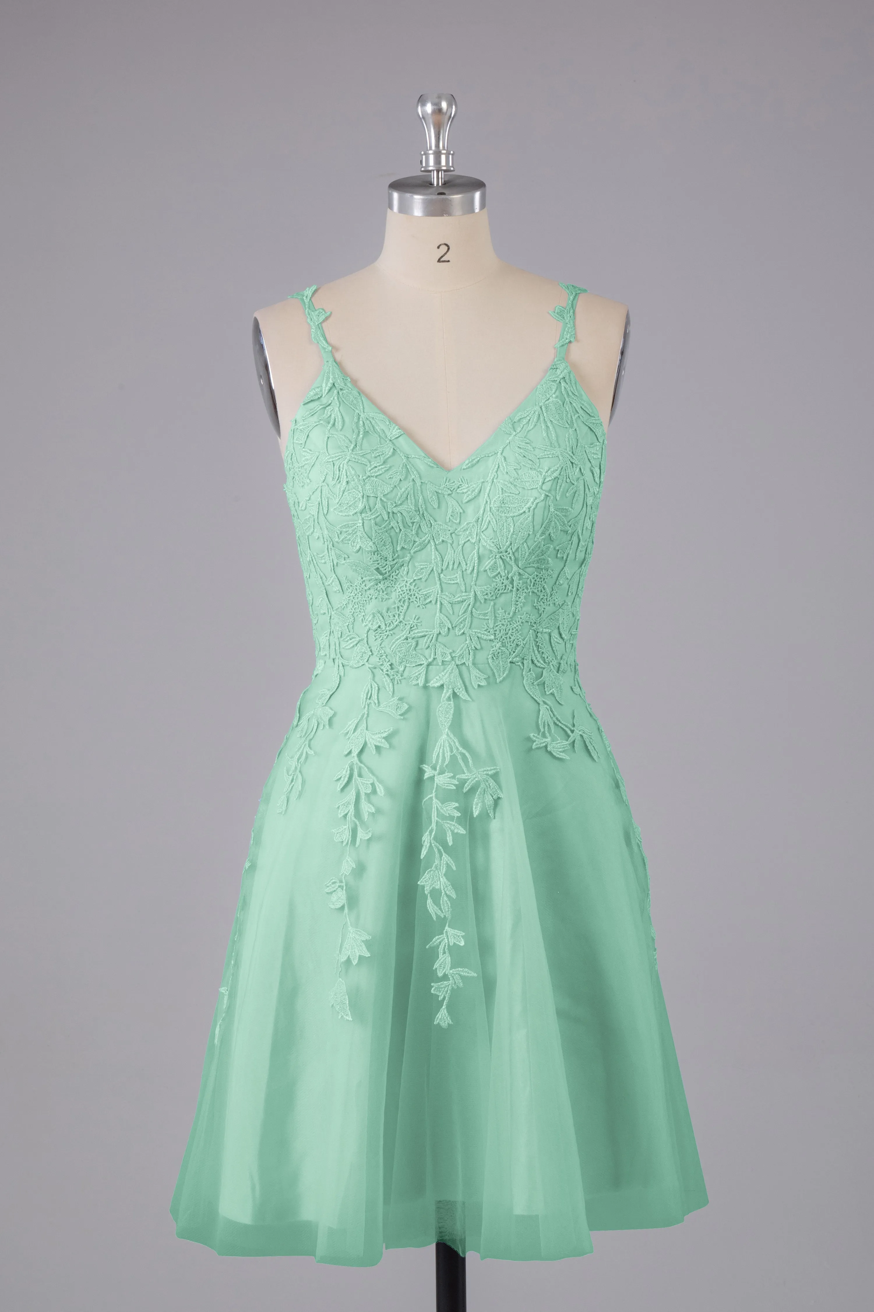 Beautiful Spaghetti Straps V Neck Bridesmaid Dresses
