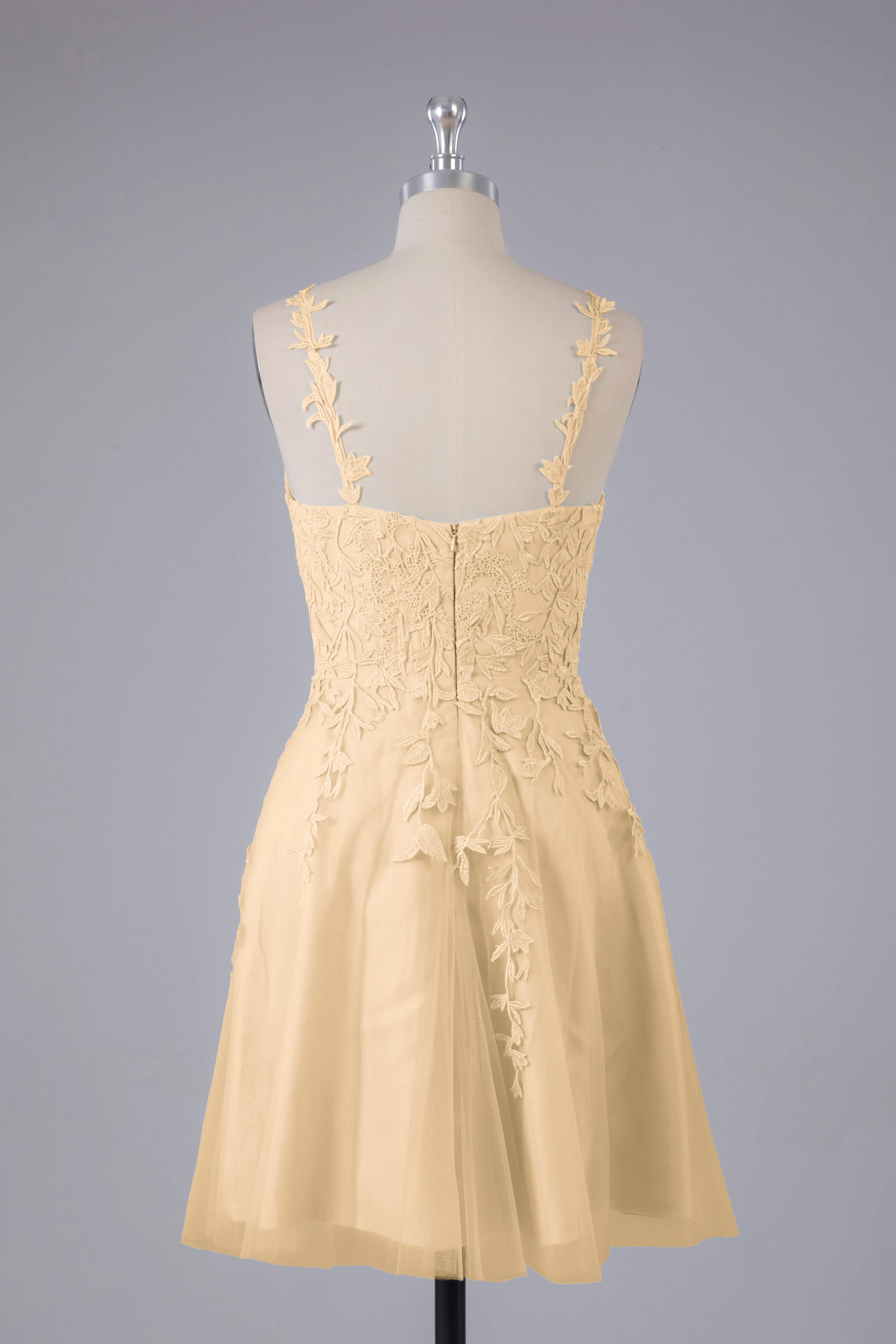 Beautiful Spaghetti Straps V Neck Bridesmaid Dresses