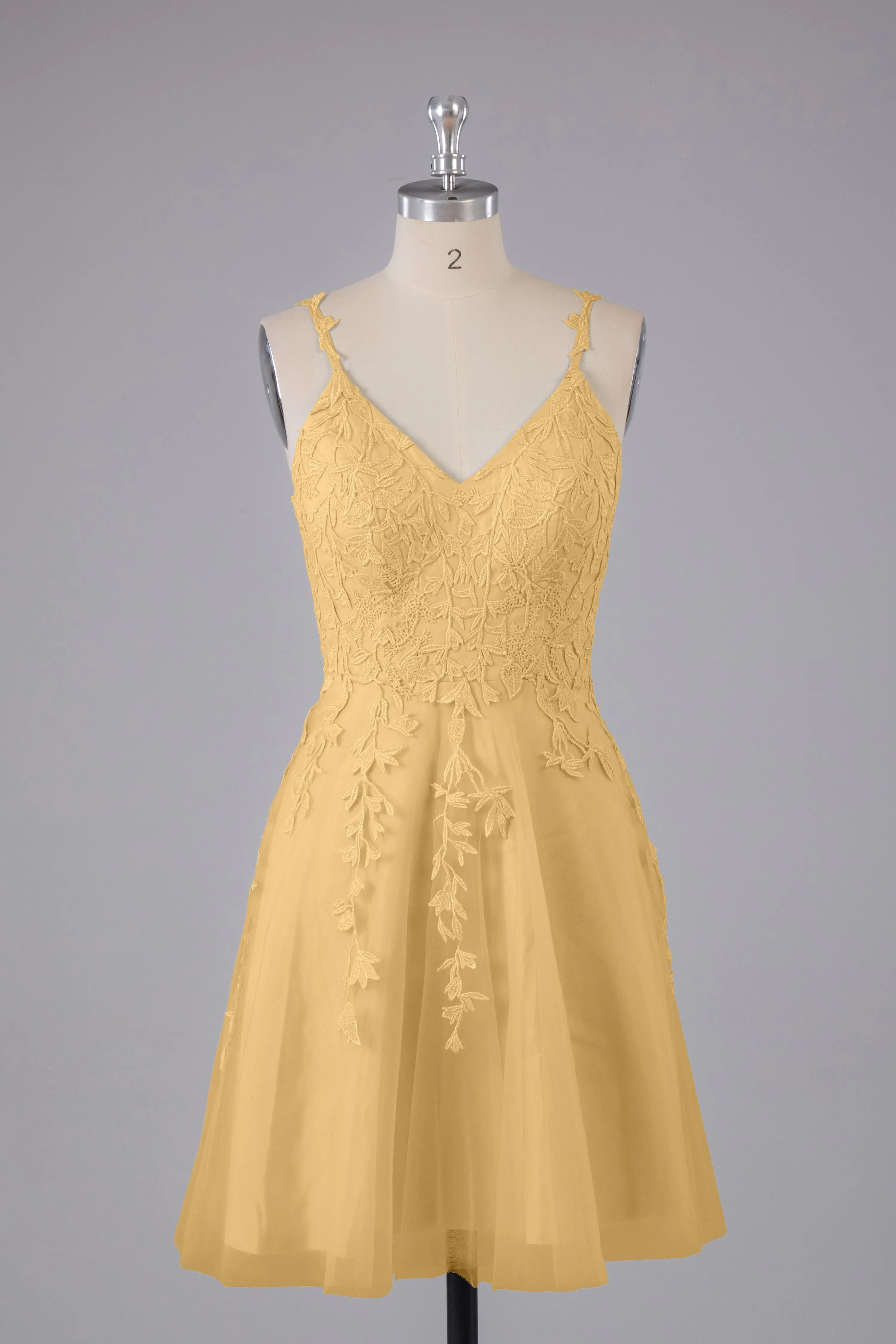 Beautiful Spaghetti Straps V Neck Bridesmaid Dresses