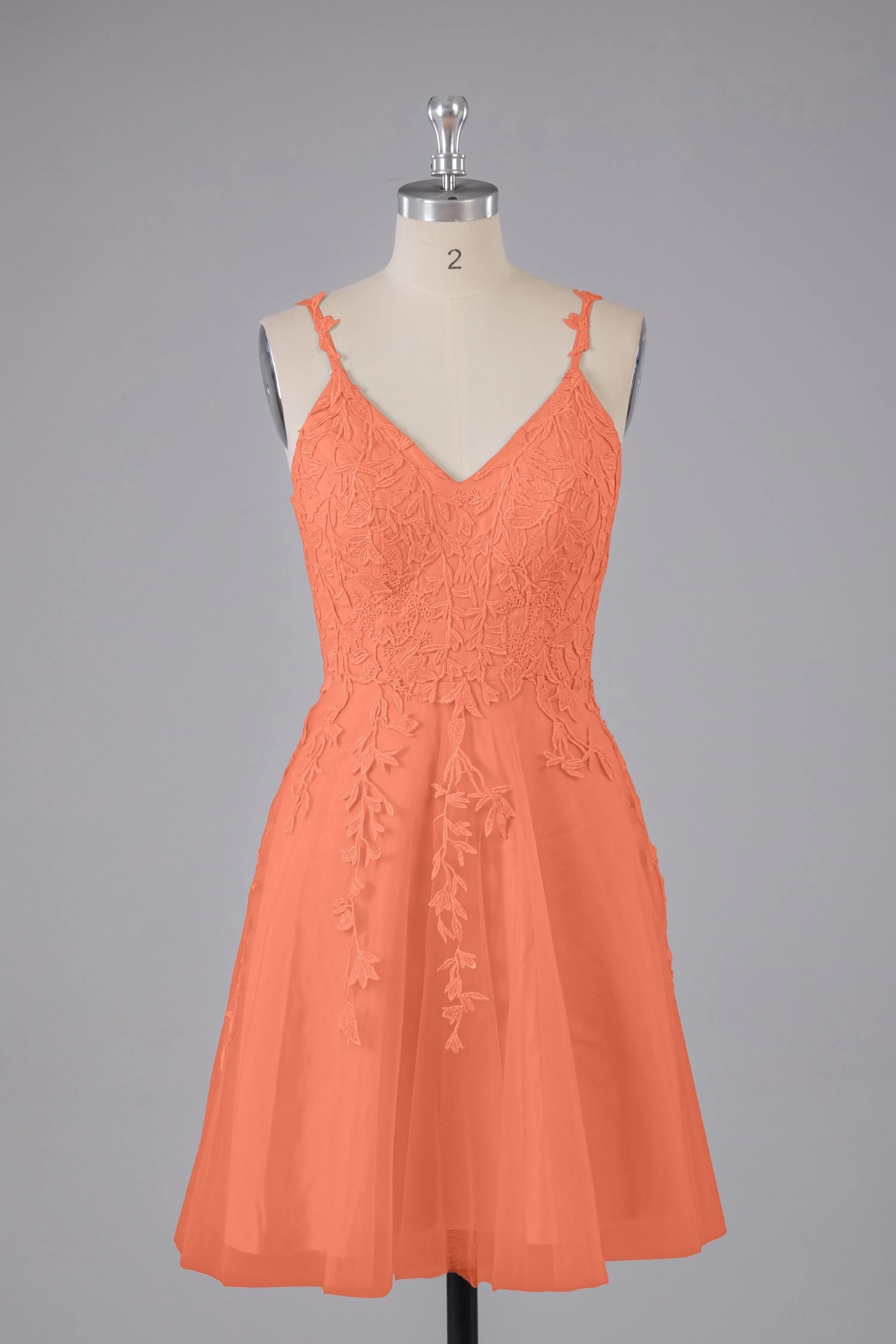 Beautiful Spaghetti Straps V Neck Bridesmaid Dresses
