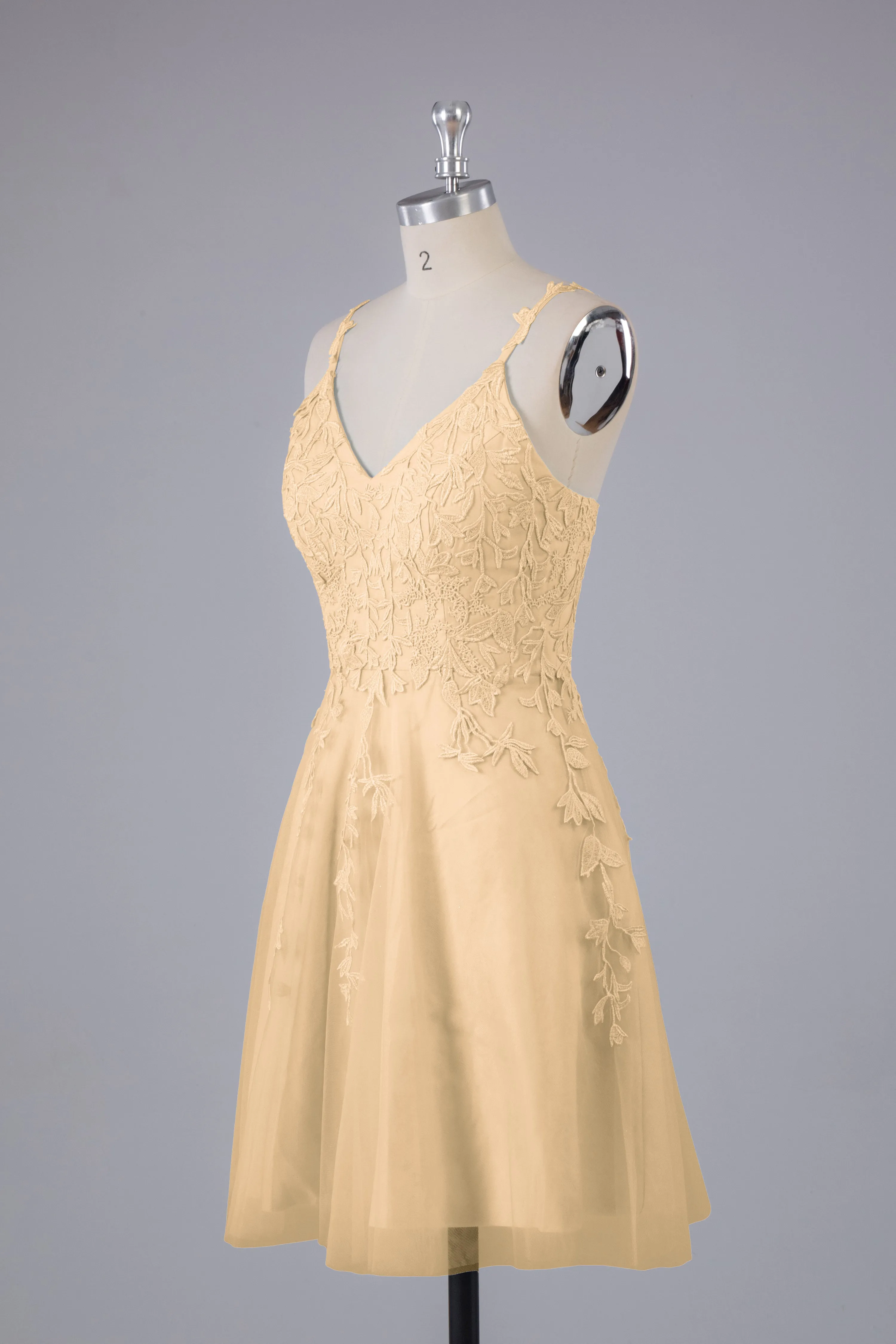 Beautiful Spaghetti Straps V Neck Bridesmaid Dresses
