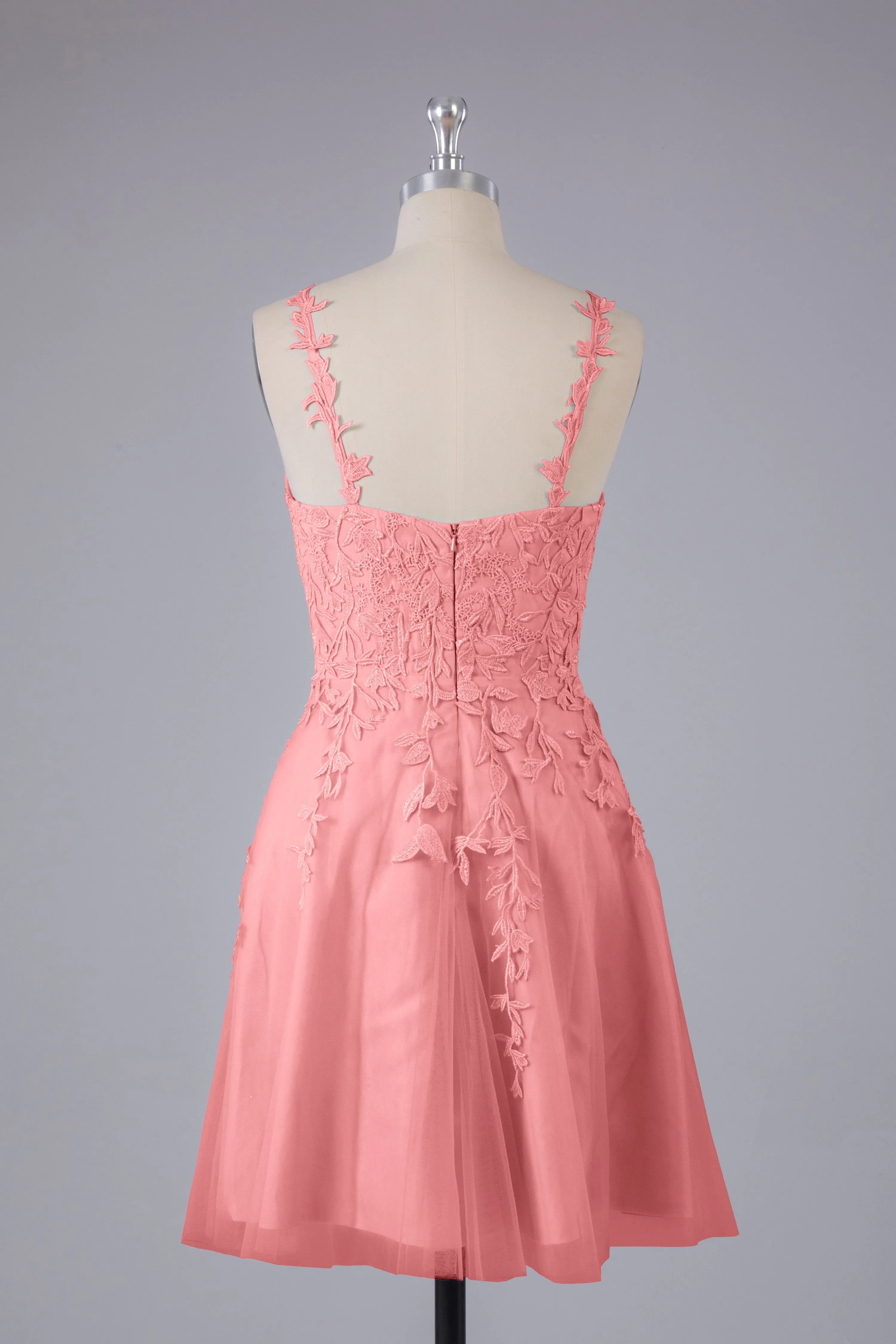 Beautiful Spaghetti Straps V Neck Bridesmaid Dresses