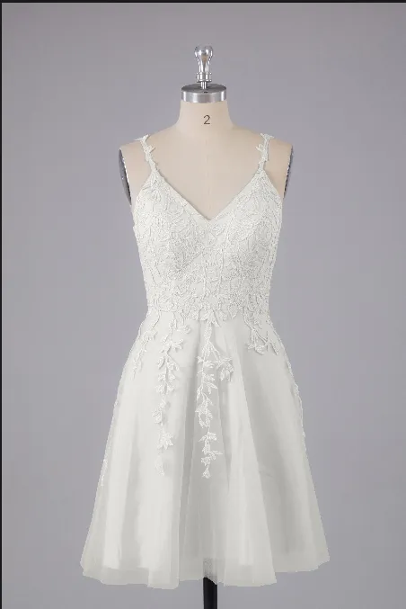 Beautiful Spaghetti Straps V Neck Bridesmaid Dresses