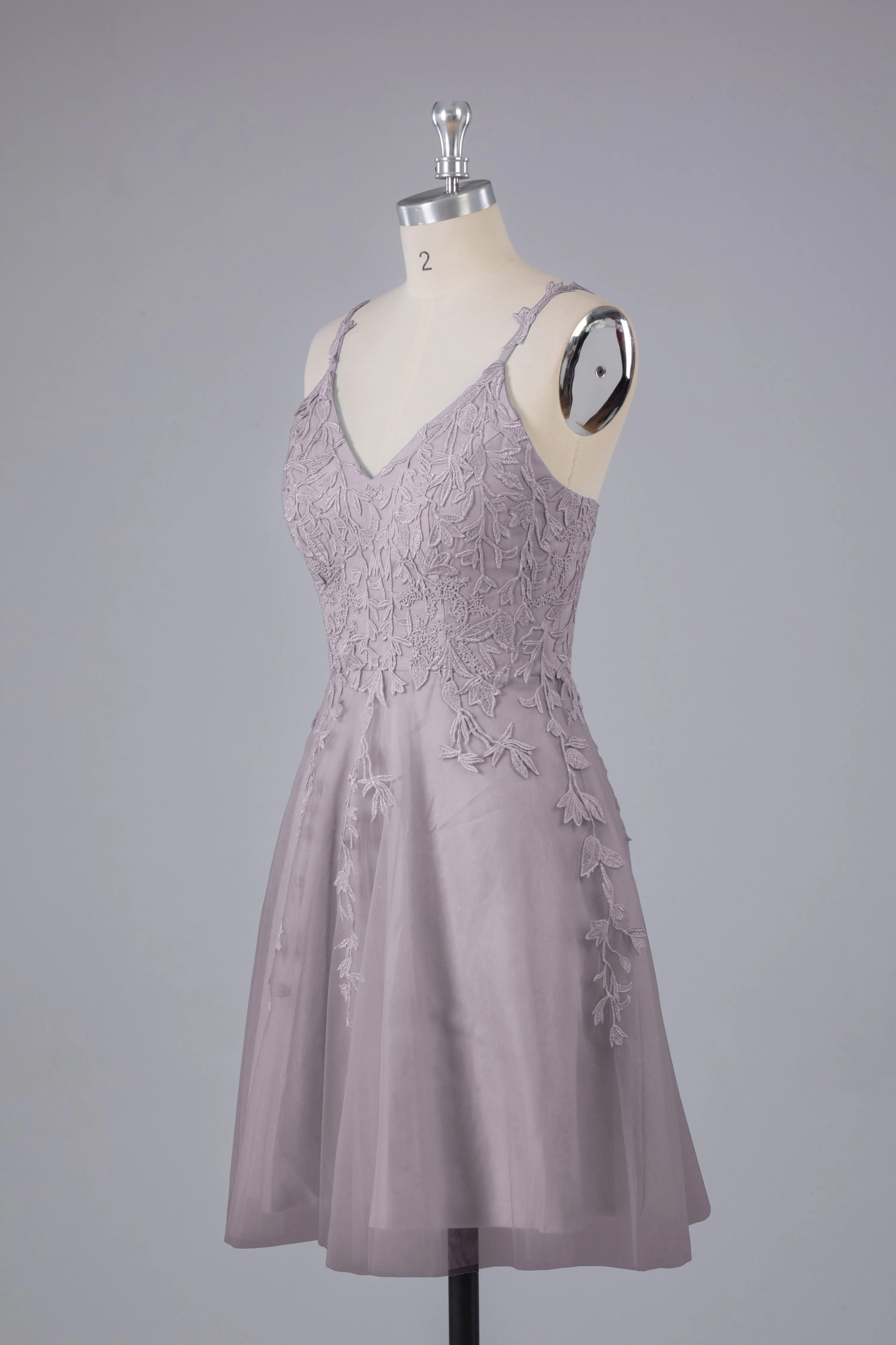 Beautiful Spaghetti Straps V Neck Bridesmaid Dresses