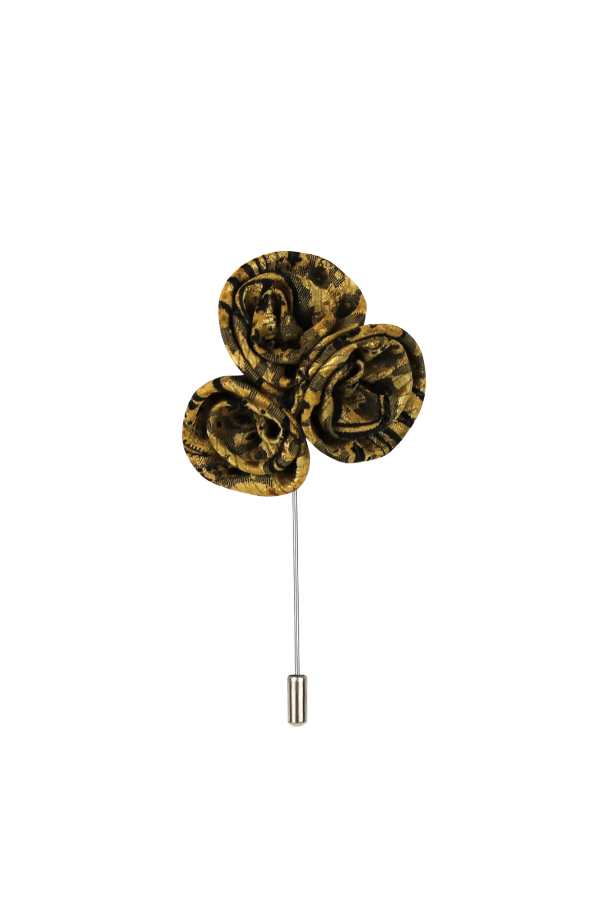 Black & Gold Bouquet Flower Lapel Pin