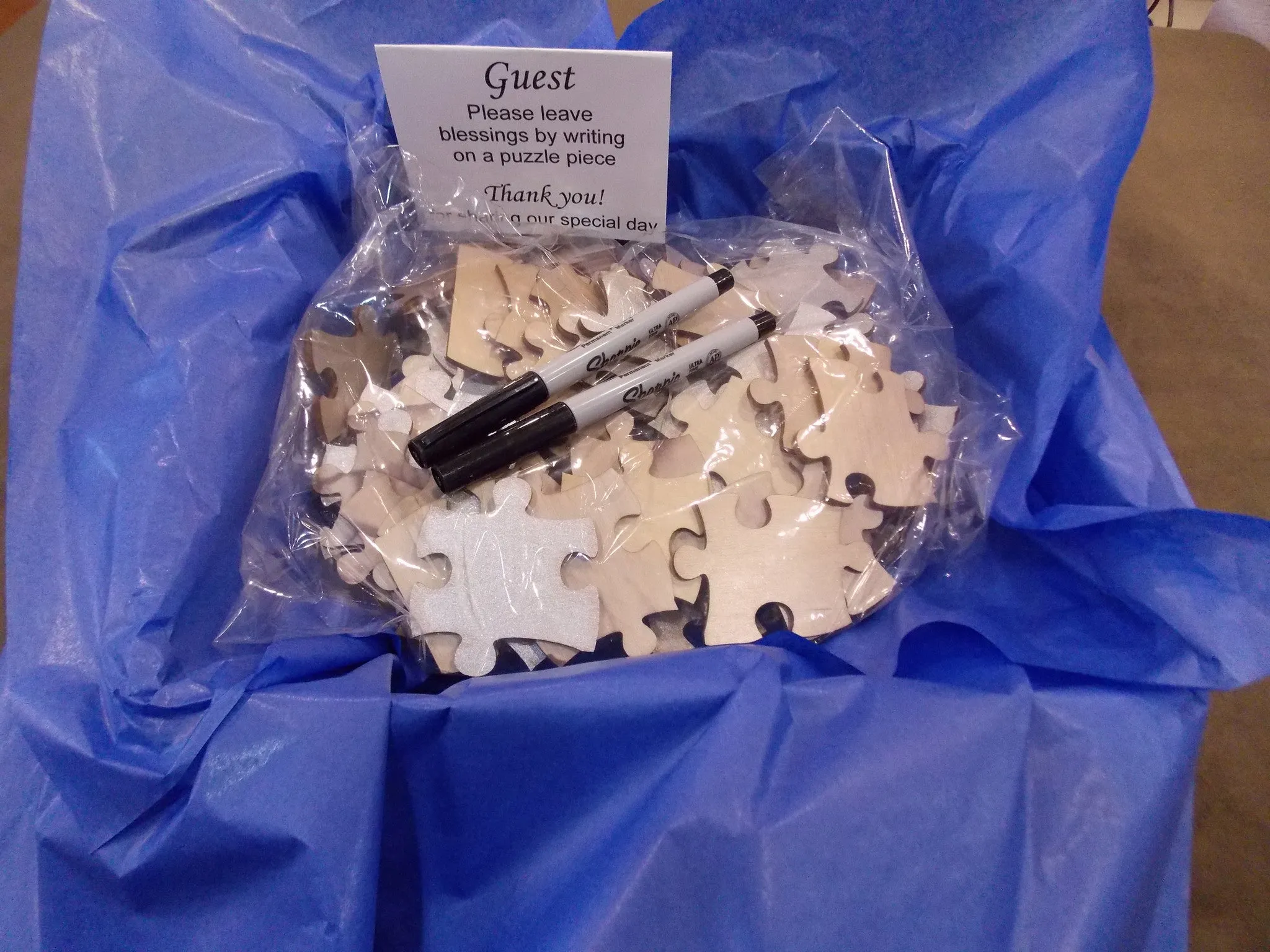Custom Hand in Hand Wedding Guest Book Box Puzzle