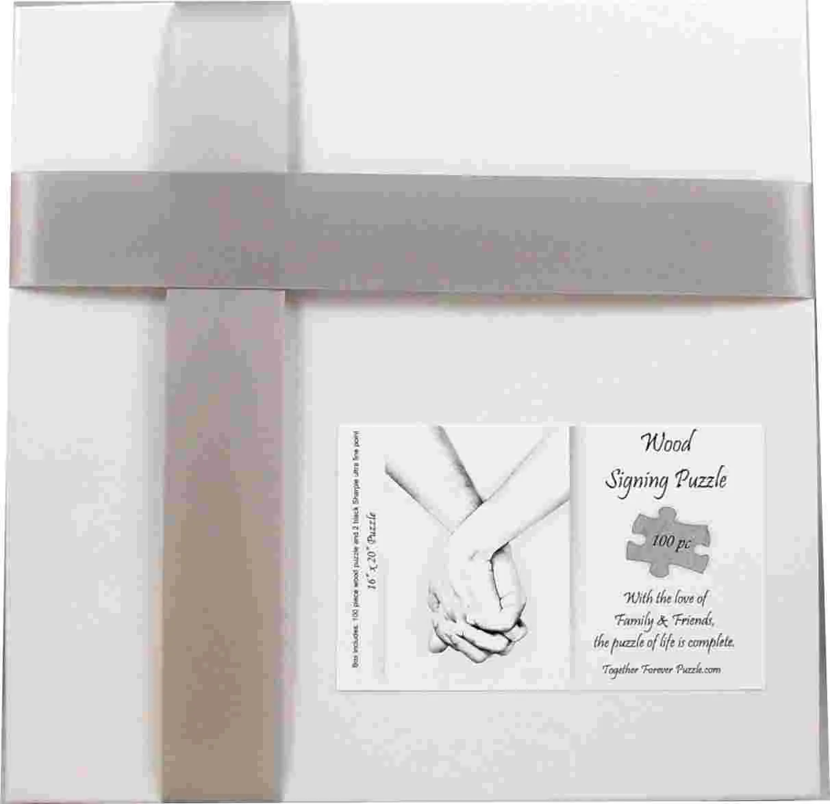 Custom Hand in Hand Wedding Guest Book Box Puzzle