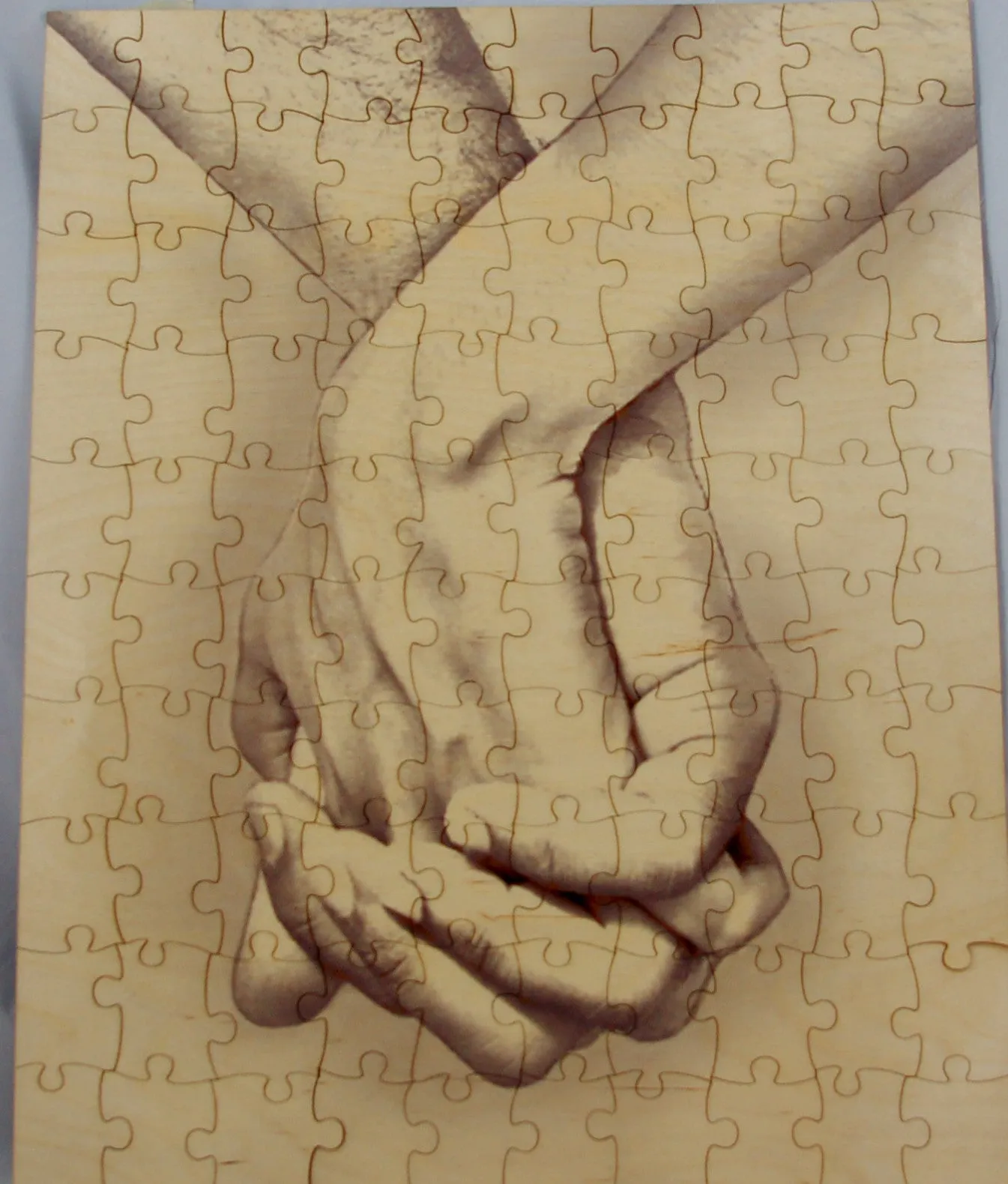 Custom Hand in Hand Wedding Guest Book Box Puzzle