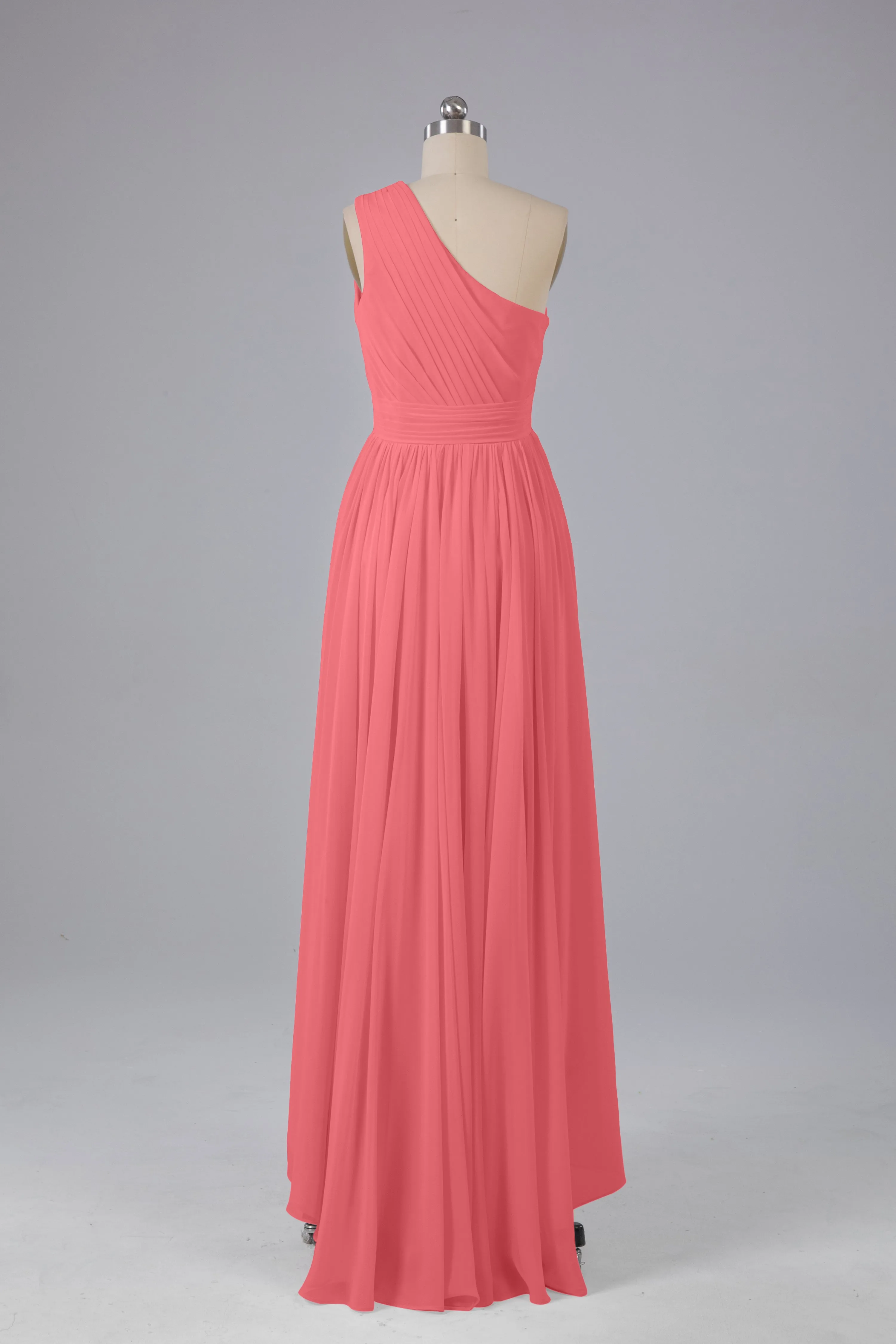 High Low One Shoulder Chiffon Bridesmaid Dresses