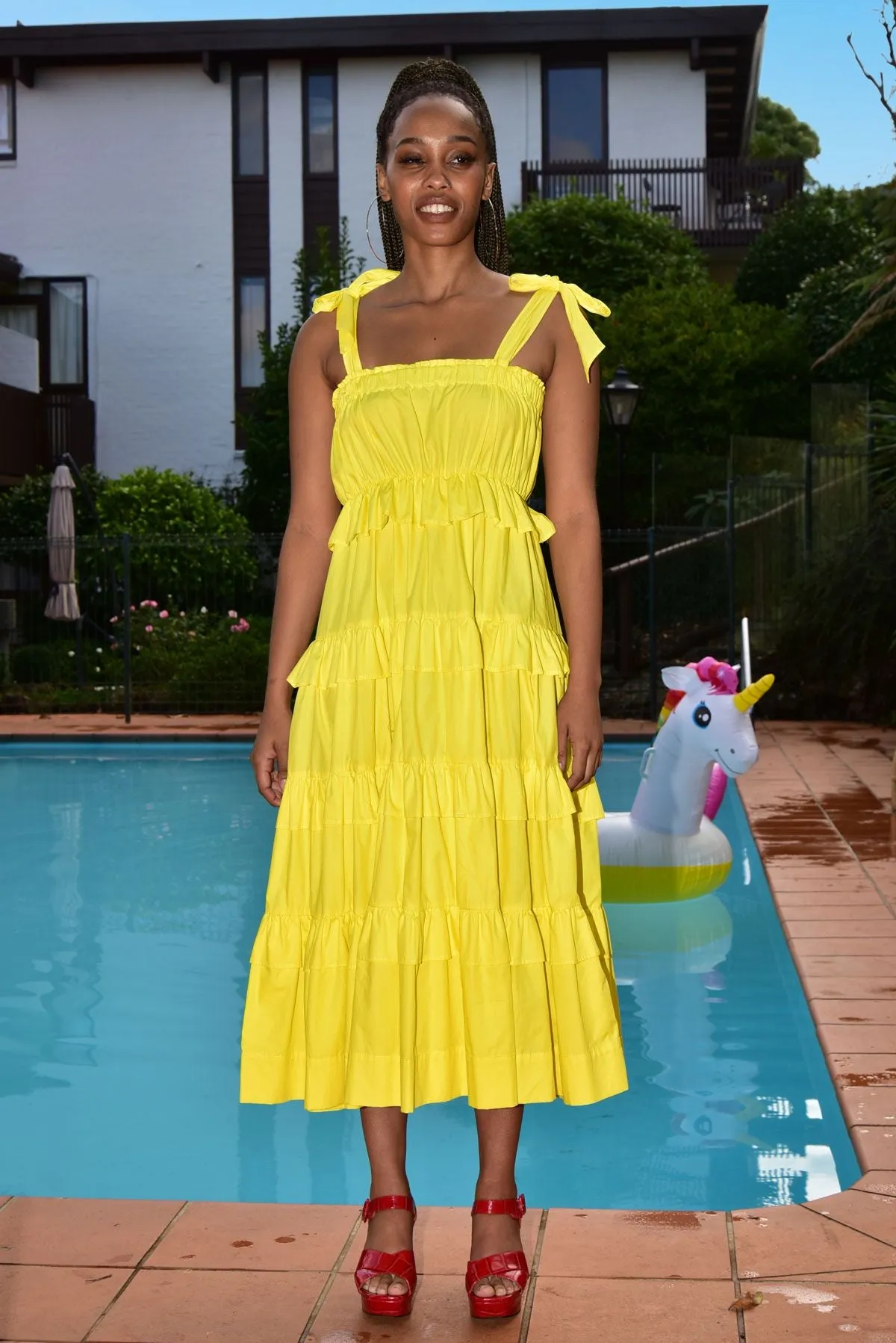 I believe I can Tie dress Yellow