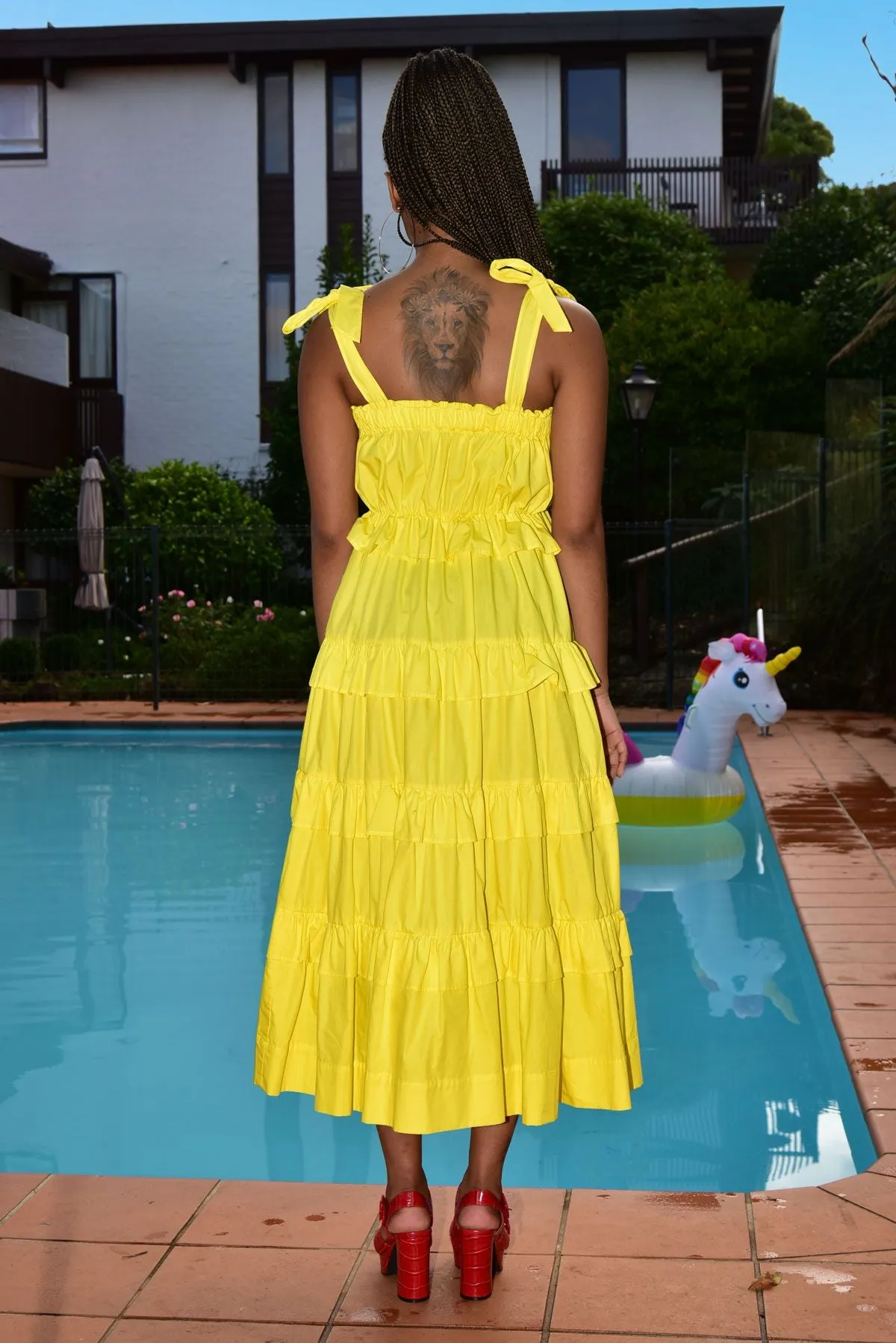 I believe I can Tie dress Yellow
