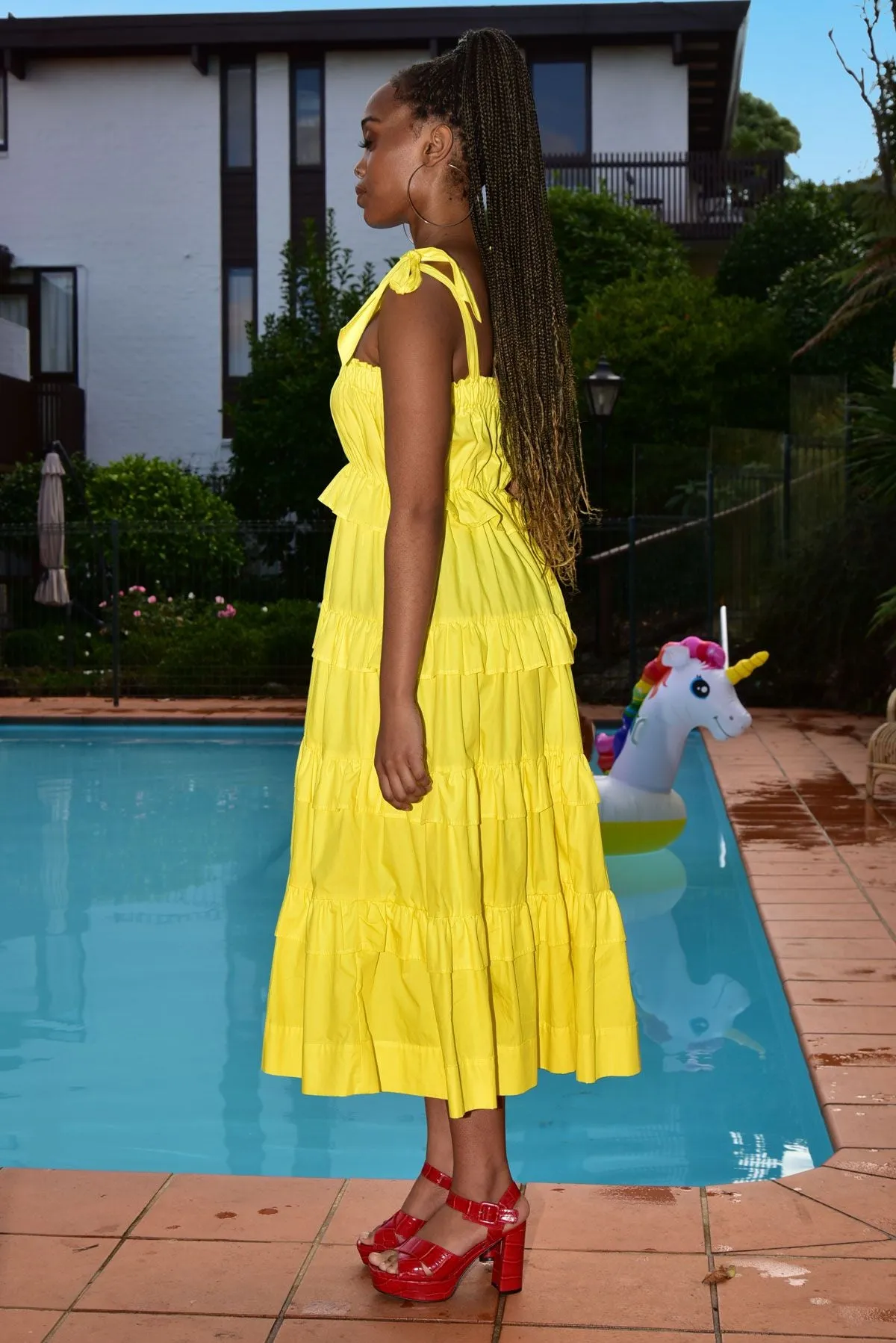 I believe I can Tie dress Yellow
