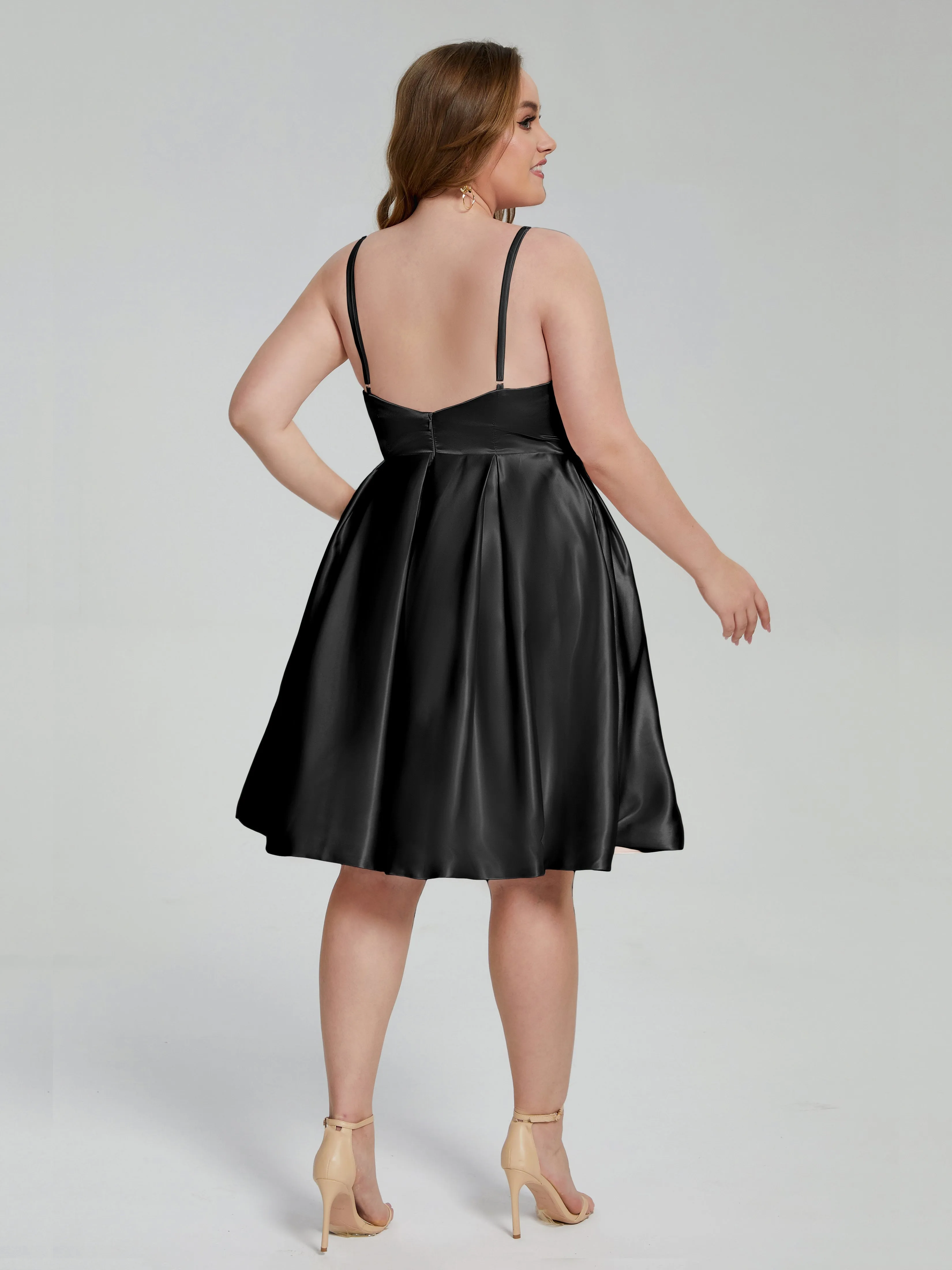 Josie Cute V Neck Short Plus Size Bridesmaid Dresses
