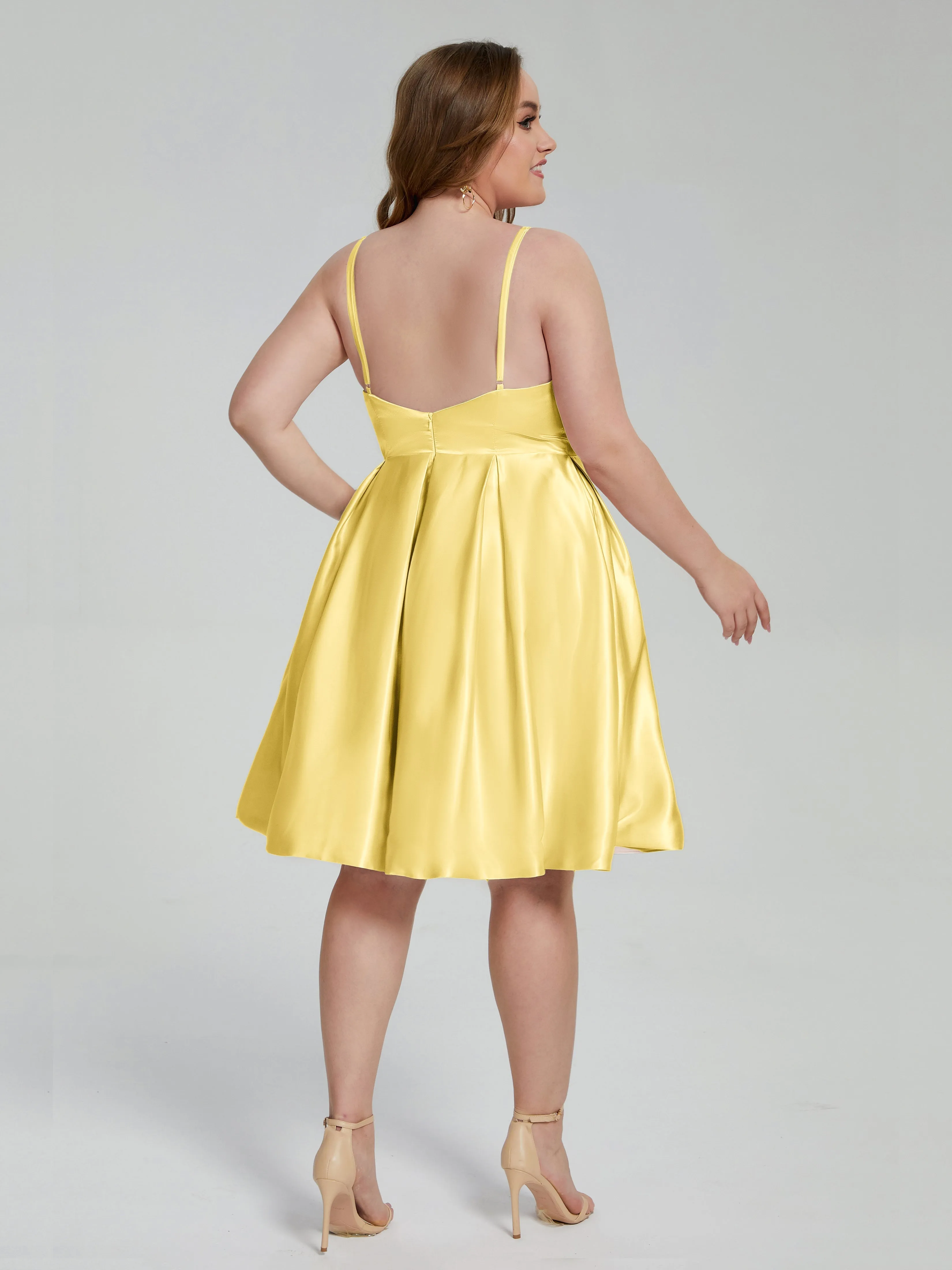 Josie Cute V Neck Short Plus Size Bridesmaid Dresses