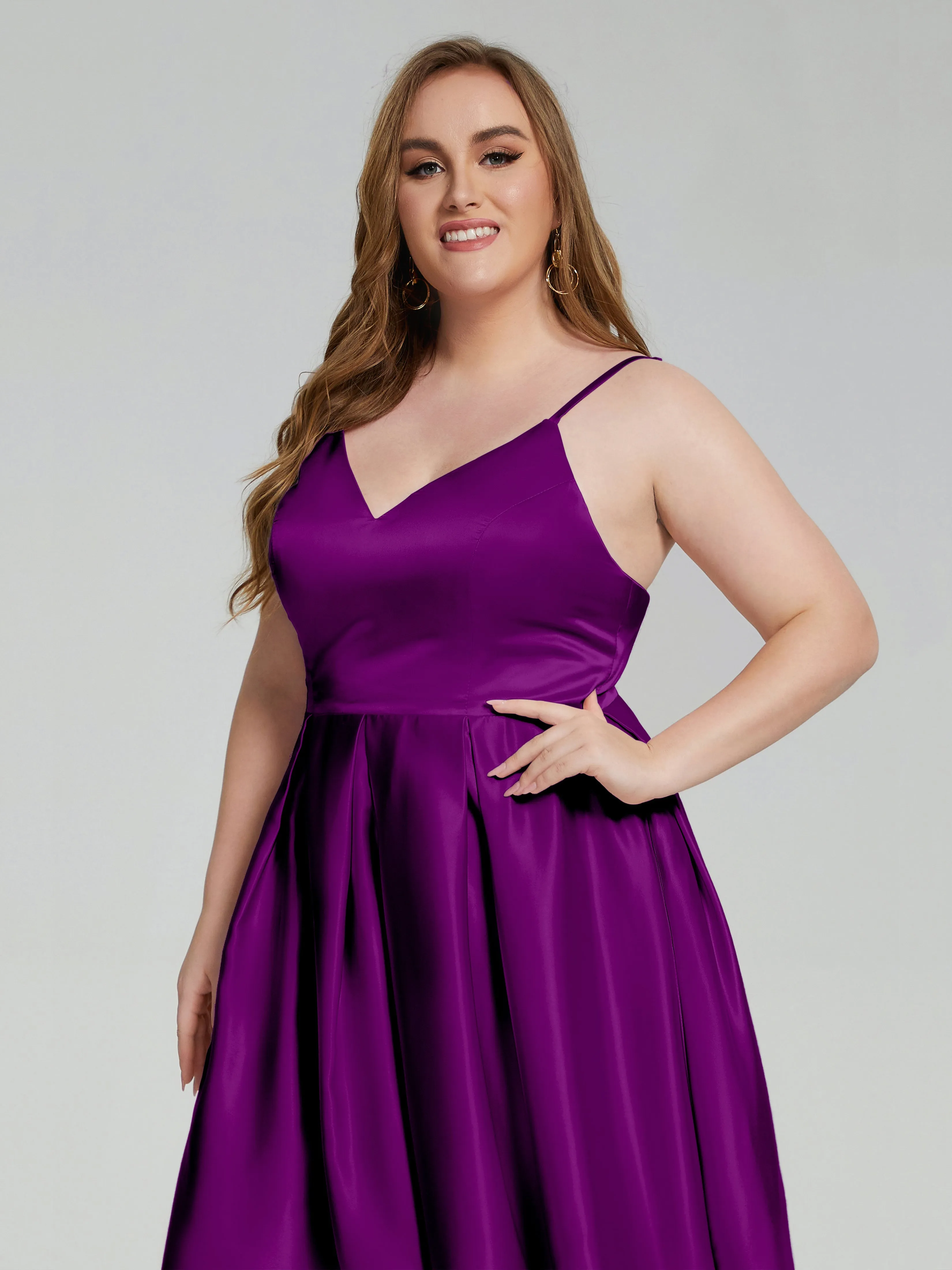 Josie Cute V Neck Short Plus Size Bridesmaid Dresses