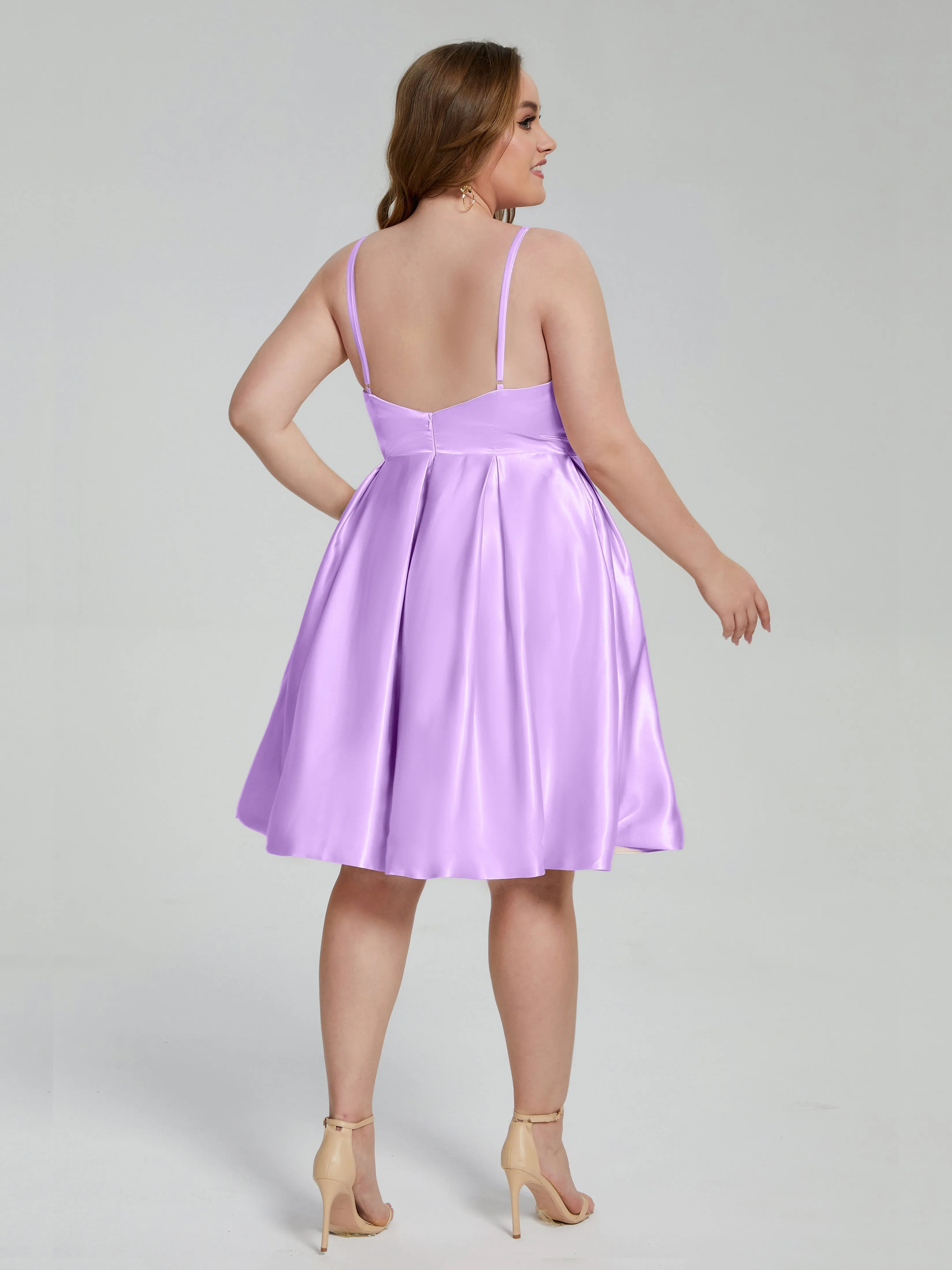 Josie Cute V Neck Short Plus Size Bridesmaid Dresses