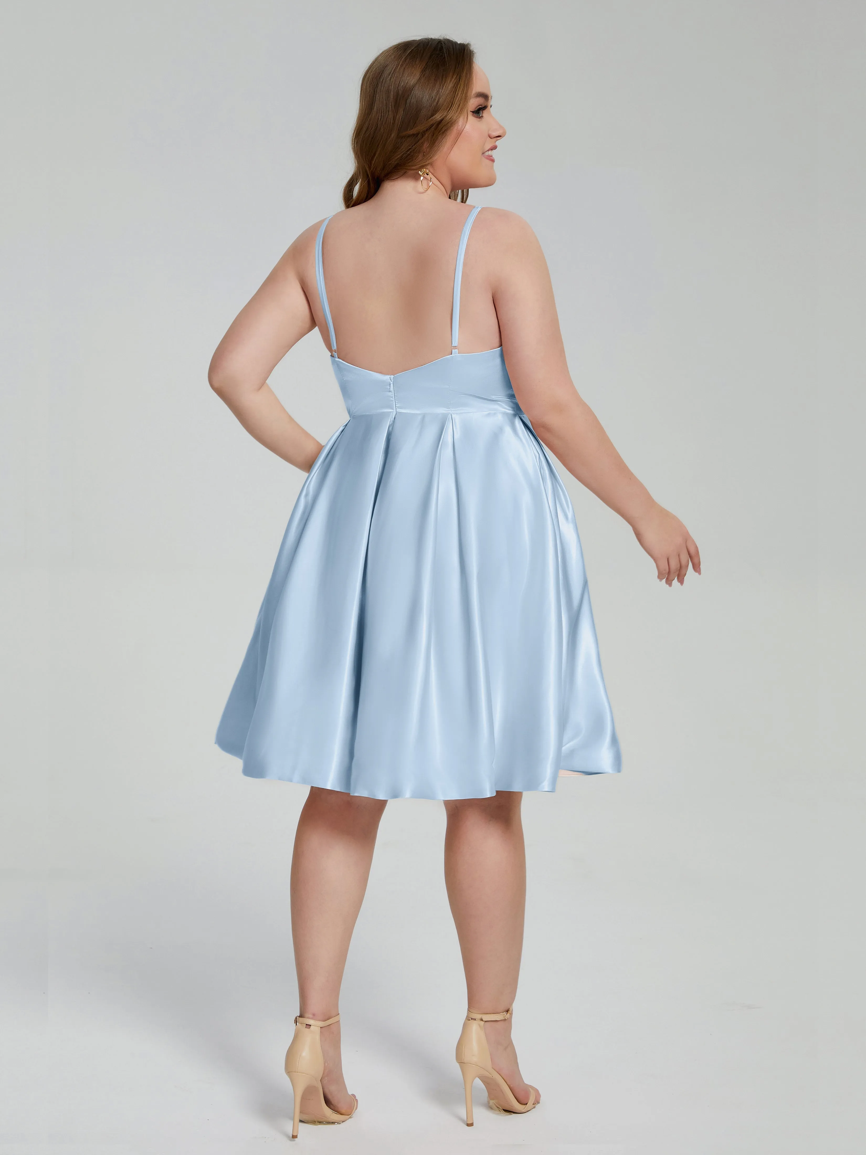 Josie Cute V Neck Short Plus Size Bridesmaid Dresses