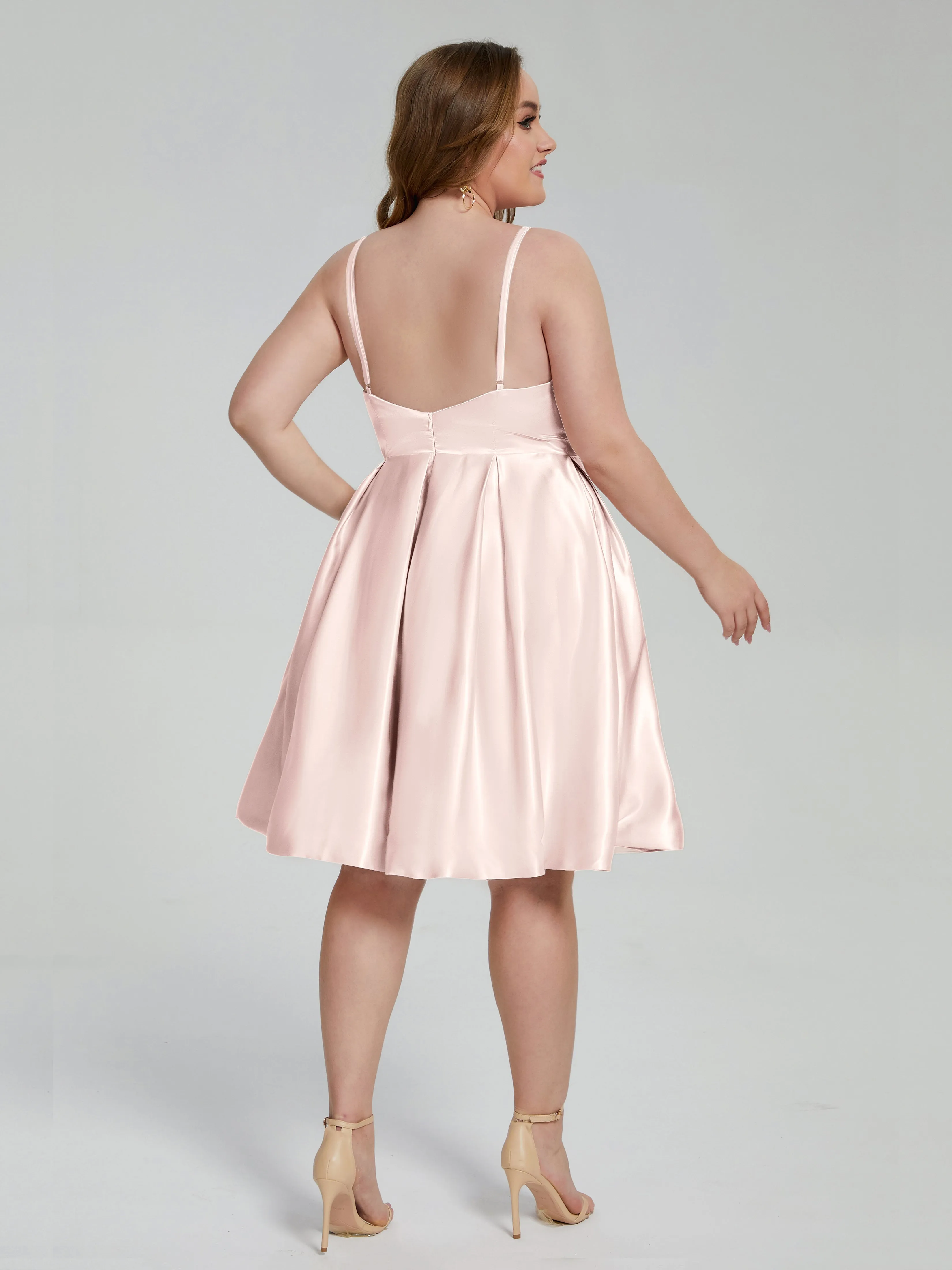 Josie Cute V Neck Short Plus Size Bridesmaid Dresses