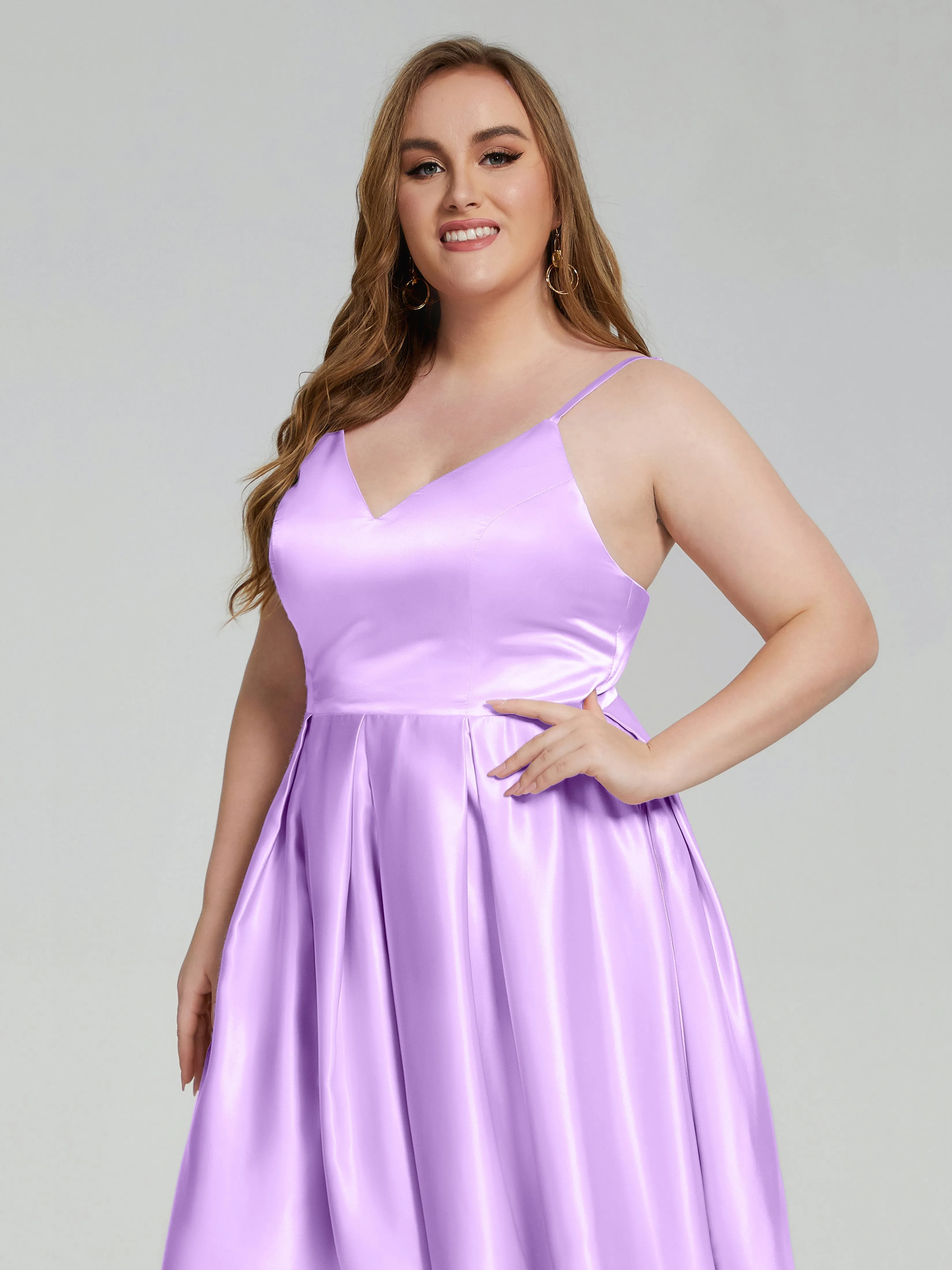 Josie Cute V Neck Short Plus Size Bridesmaid Dresses