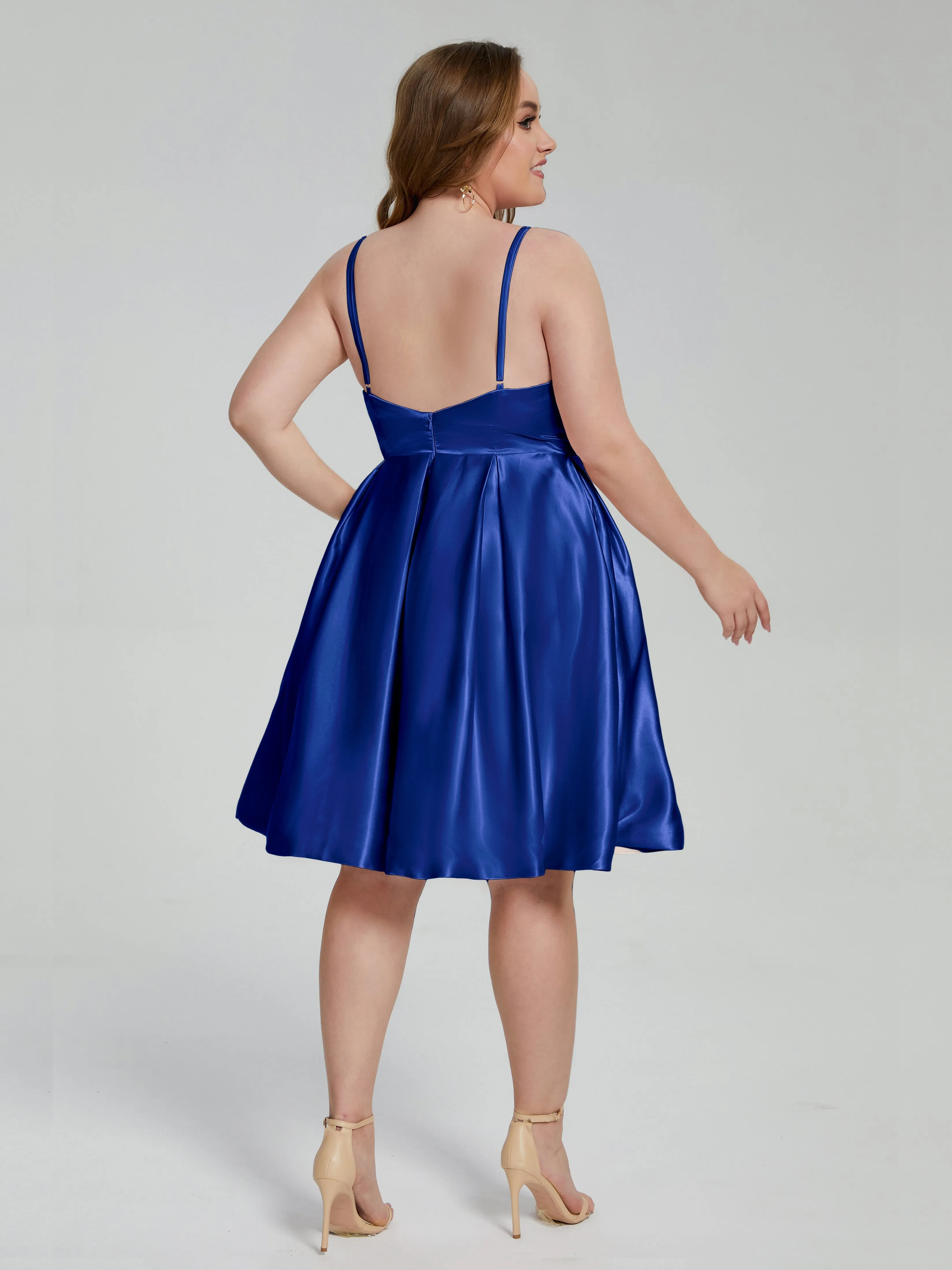 Josie Cute V Neck Short Plus Size Bridesmaid Dresses
