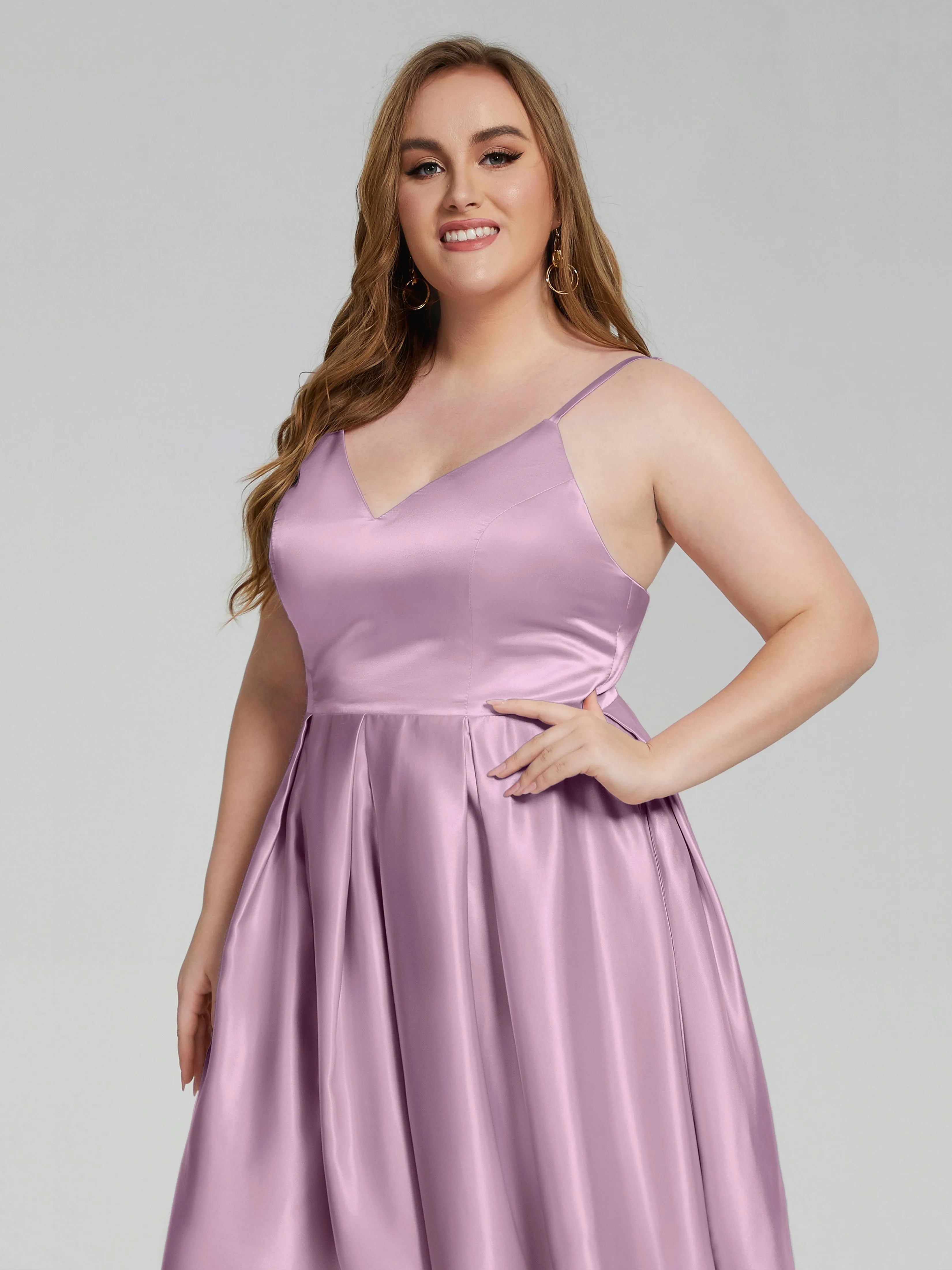 Josie Cute V Neck Short Plus Size Bridesmaid Dresses