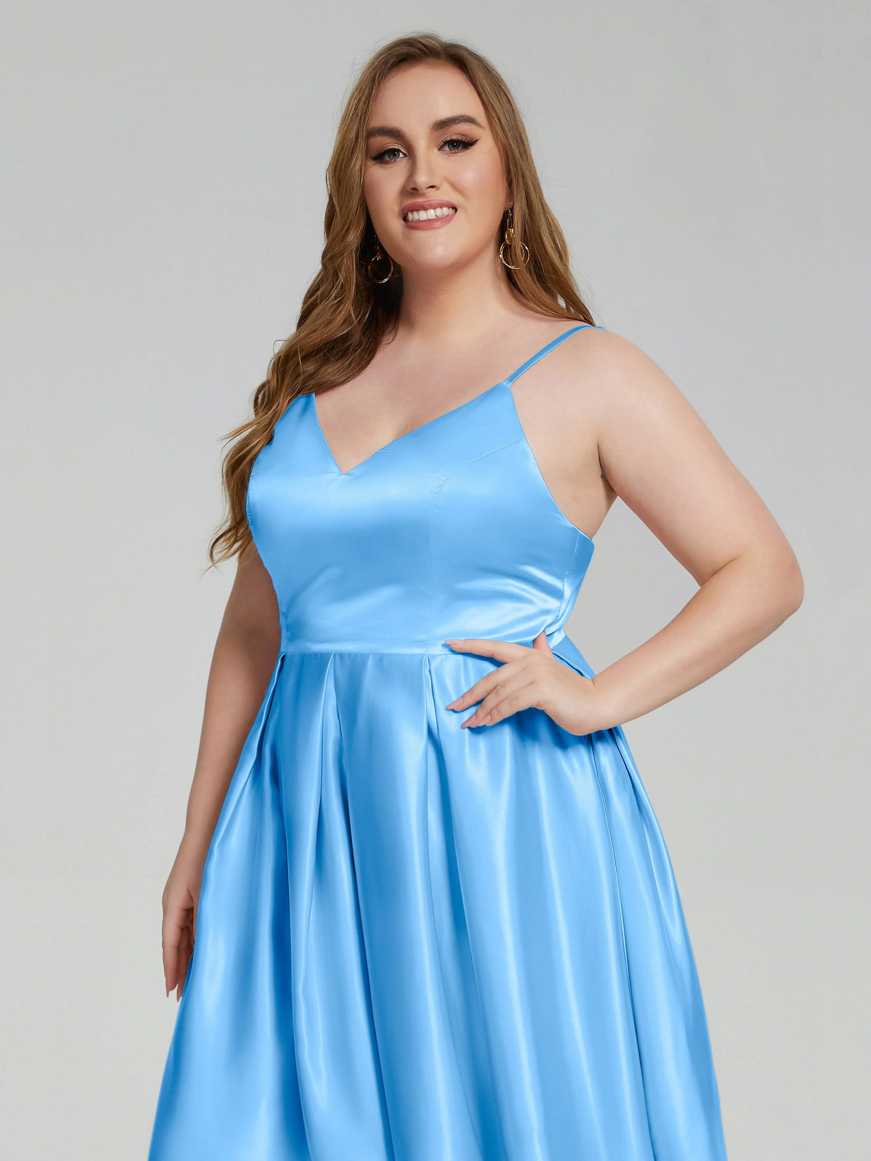 Josie Cute V Neck Short Plus Size Bridesmaid Dresses