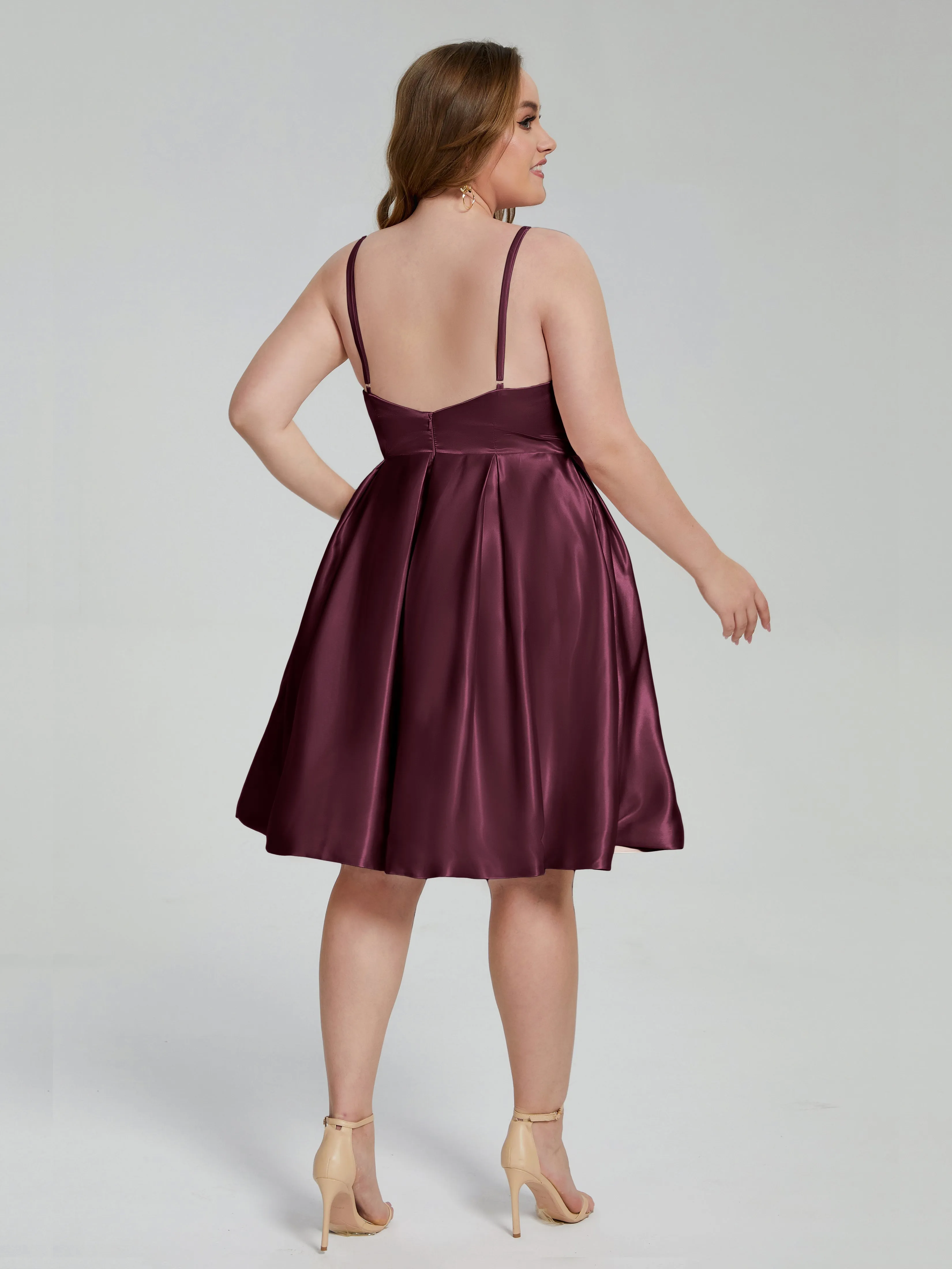 Josie Cute V Neck Short Plus Size Bridesmaid Dresses