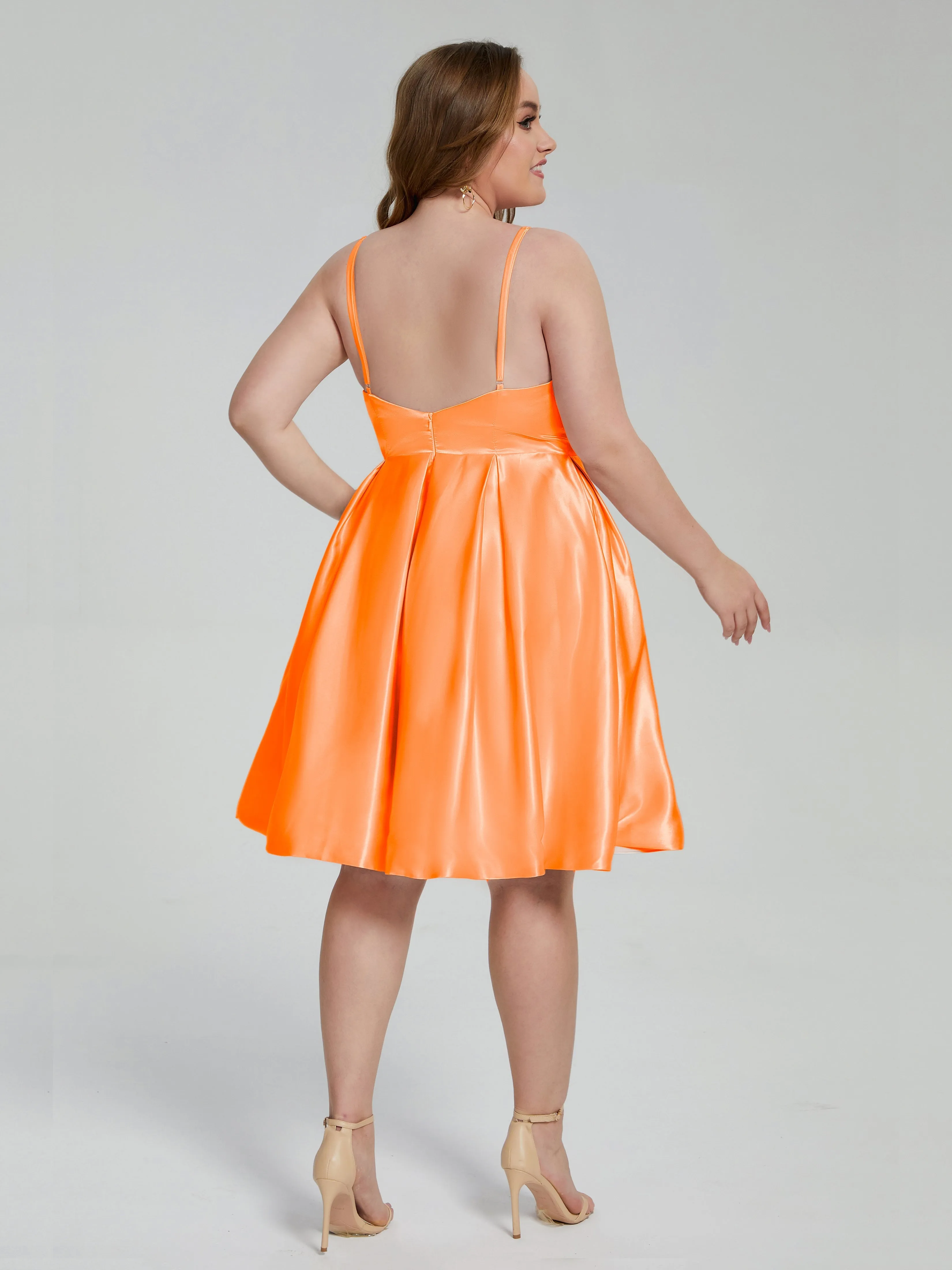 Josie Cute V Neck Short Plus Size Bridesmaid Dresses