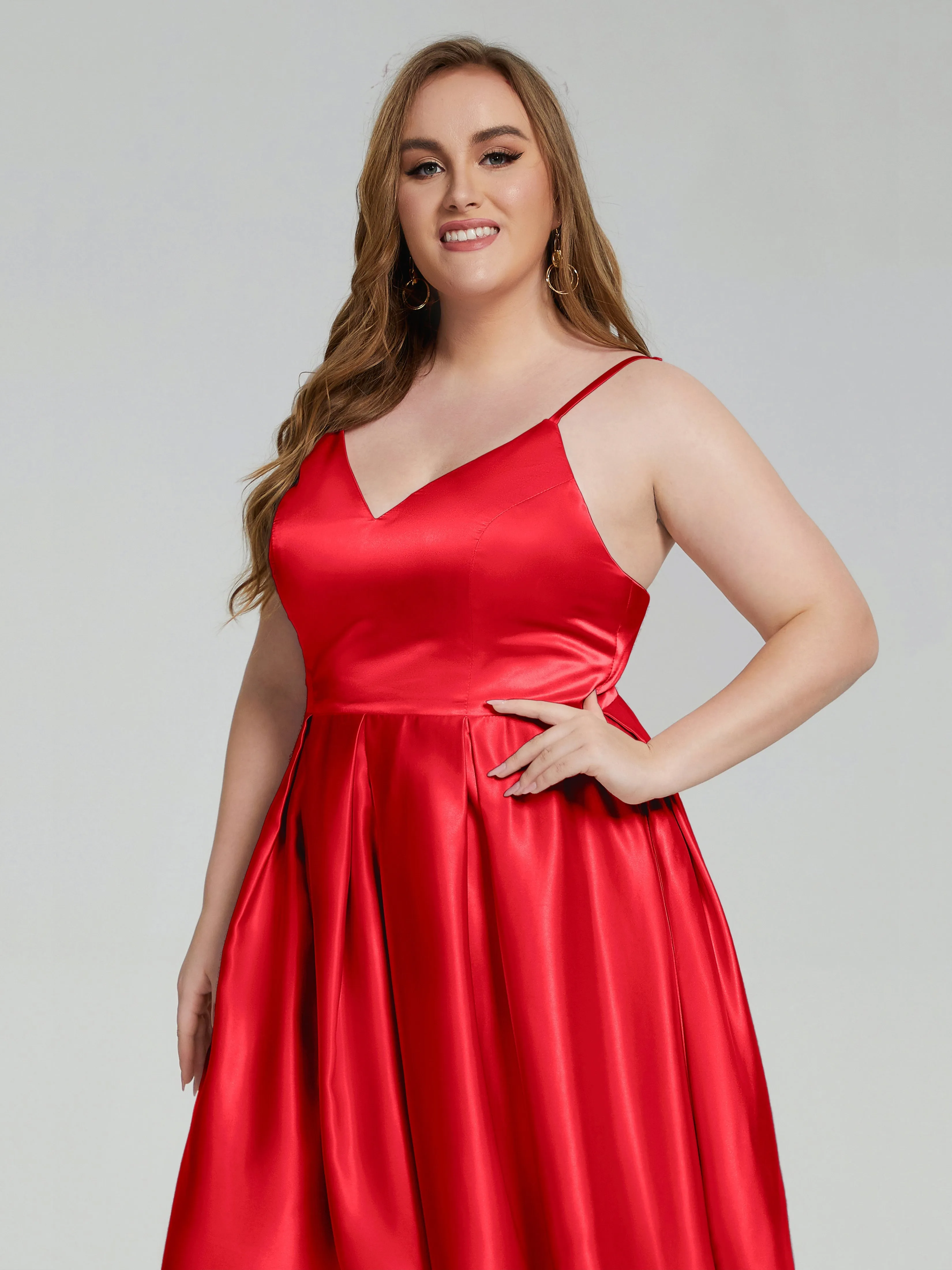 Josie Cute V Neck Short Plus Size Bridesmaid Dresses