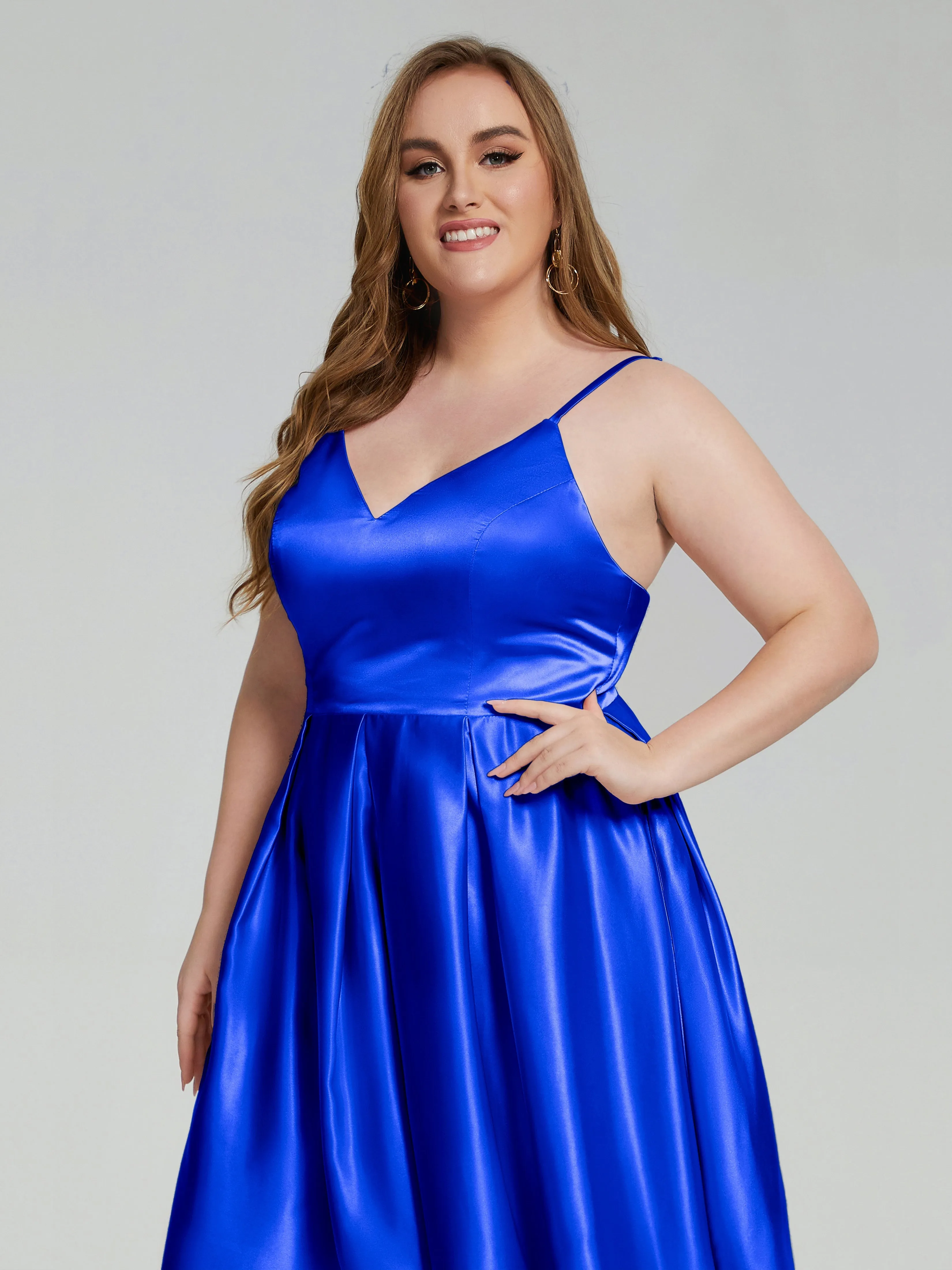 Josie Cute V Neck Short Plus Size Bridesmaid Dresses