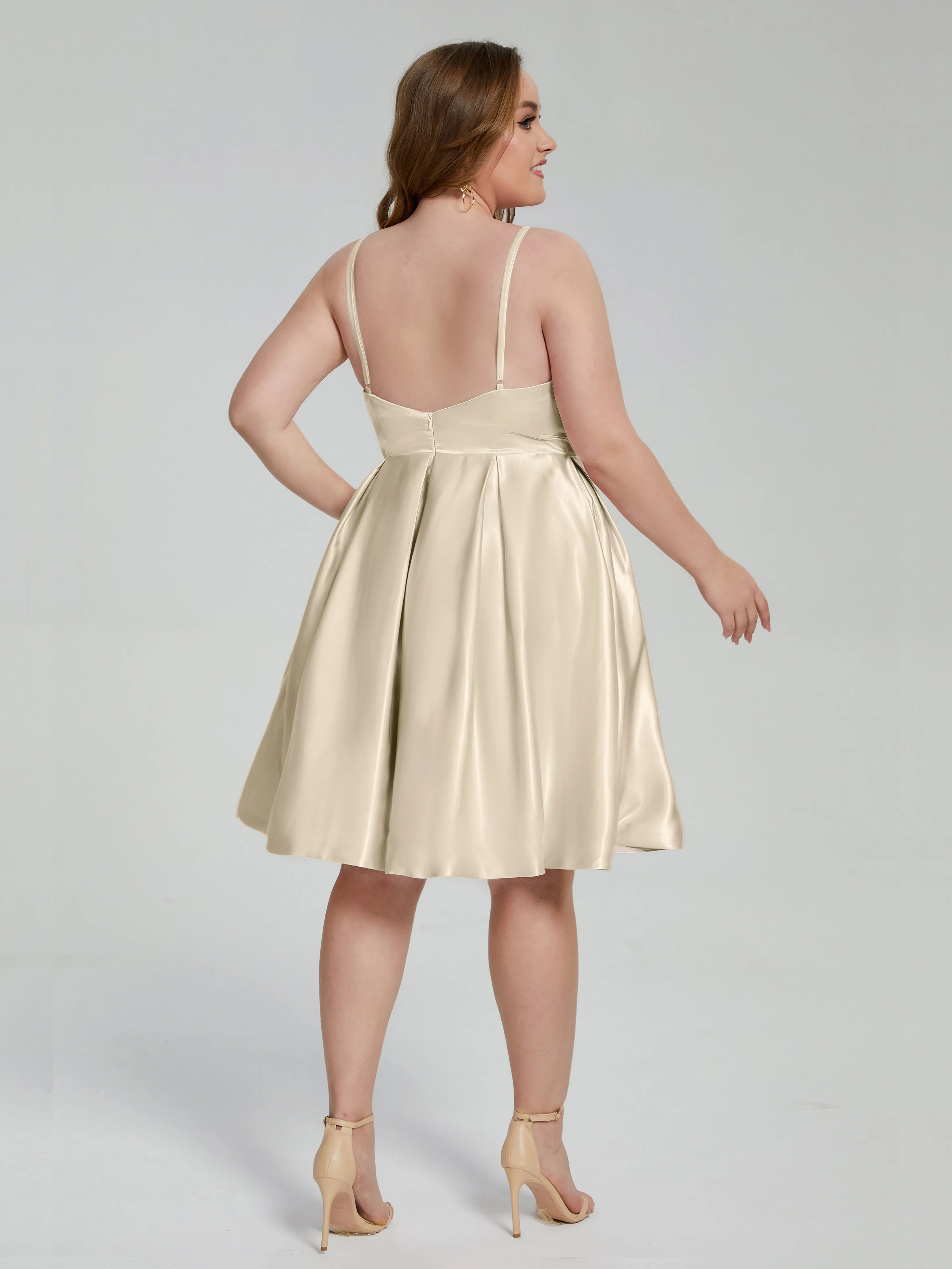 Josie Cute V Neck Short Plus Size Bridesmaid Dresses