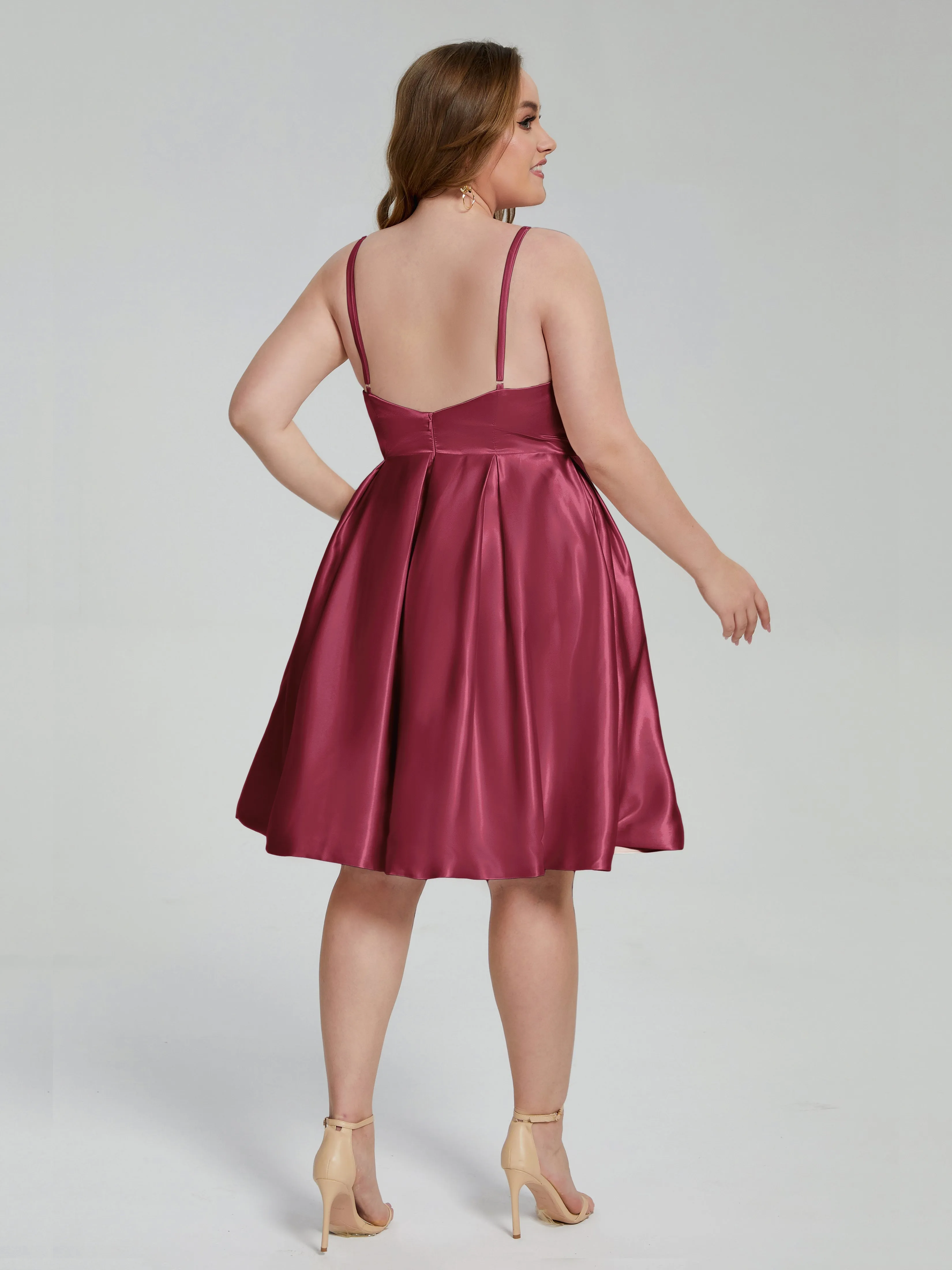 Josie Cute V Neck Short Plus Size Bridesmaid Dresses