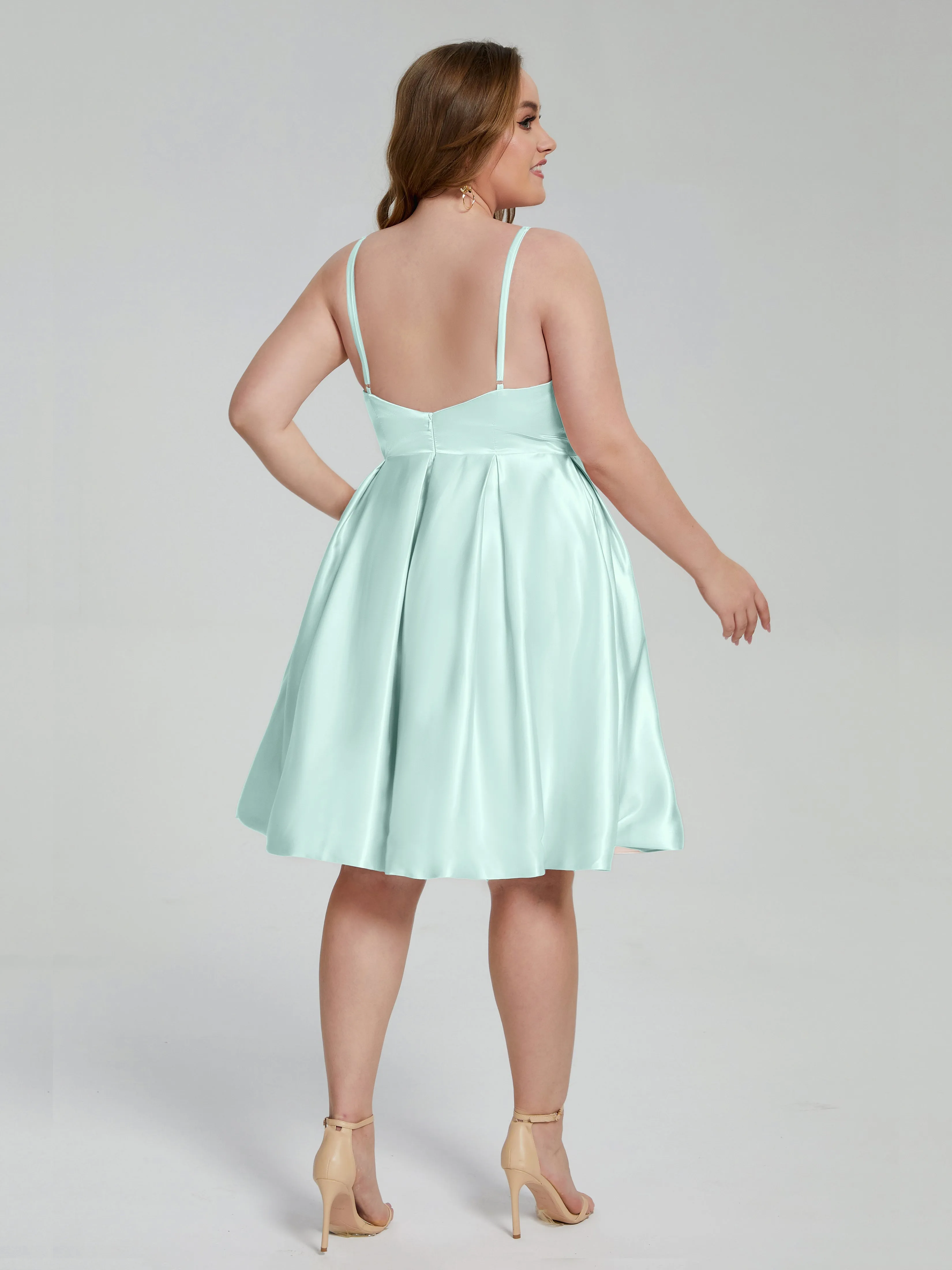 Josie Cute V Neck Short Plus Size Bridesmaid Dresses