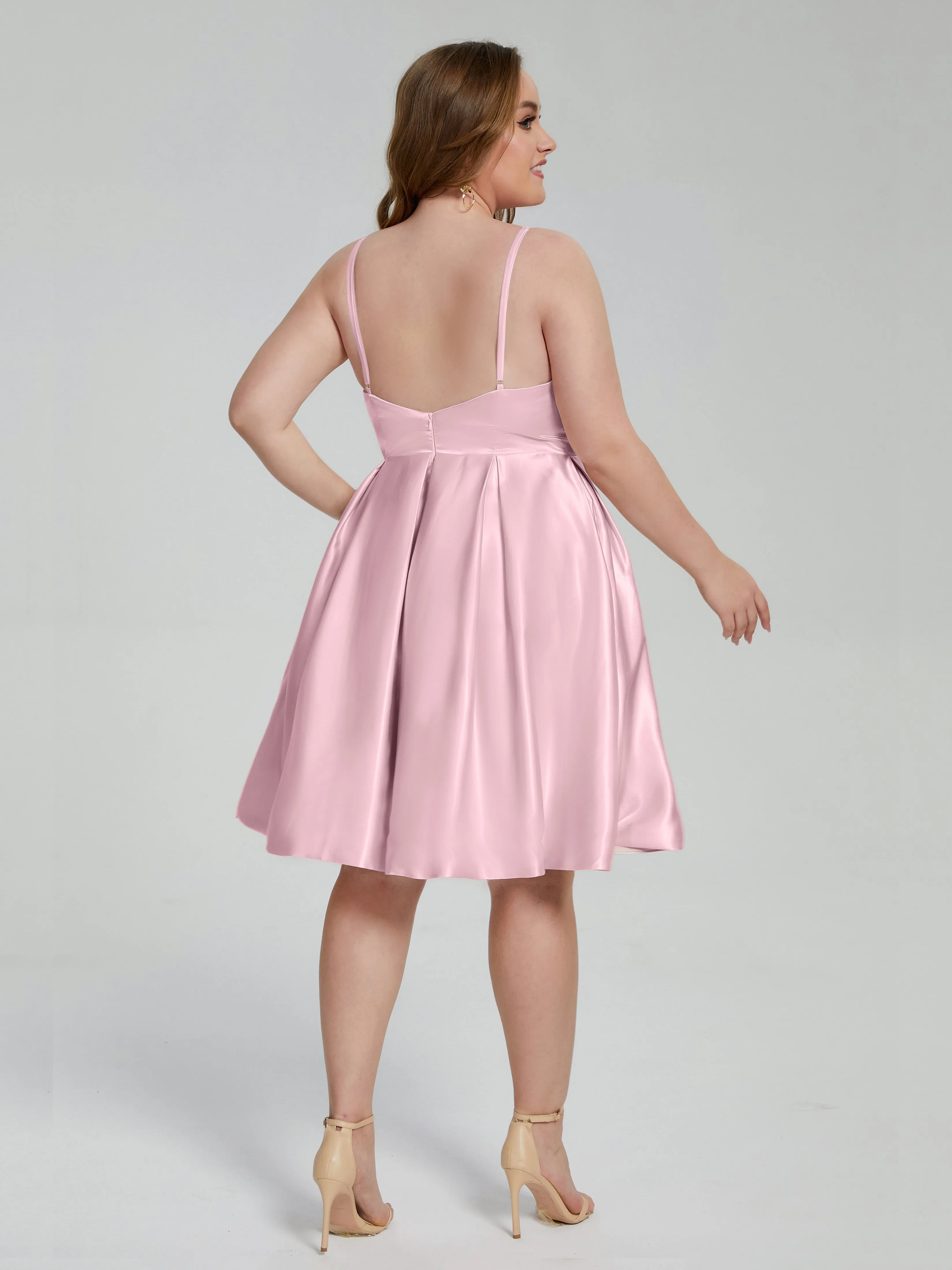 Josie Cute V Neck Short Plus Size Bridesmaid Dresses