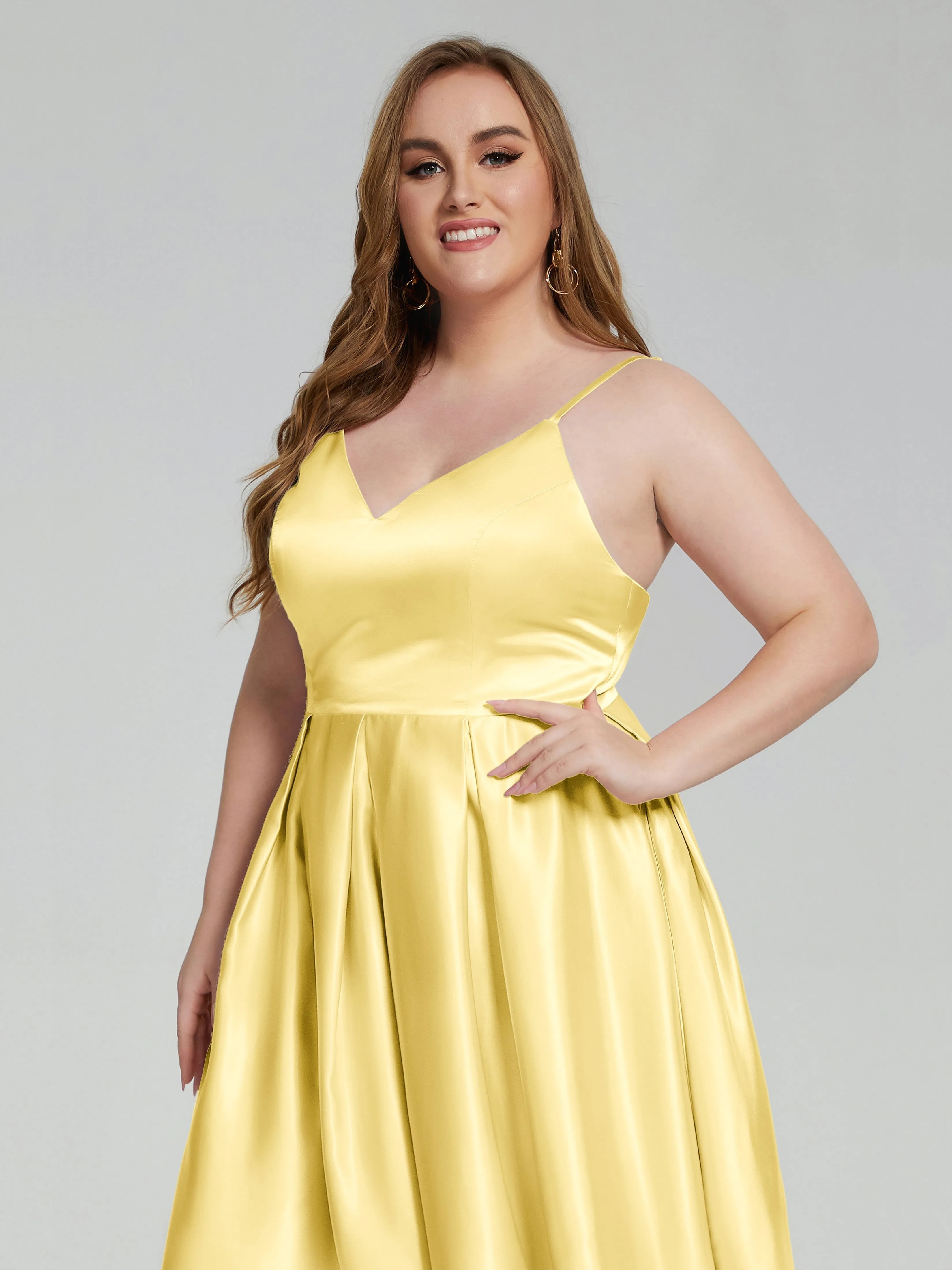 Josie Cute V Neck Short Plus Size Bridesmaid Dresses
