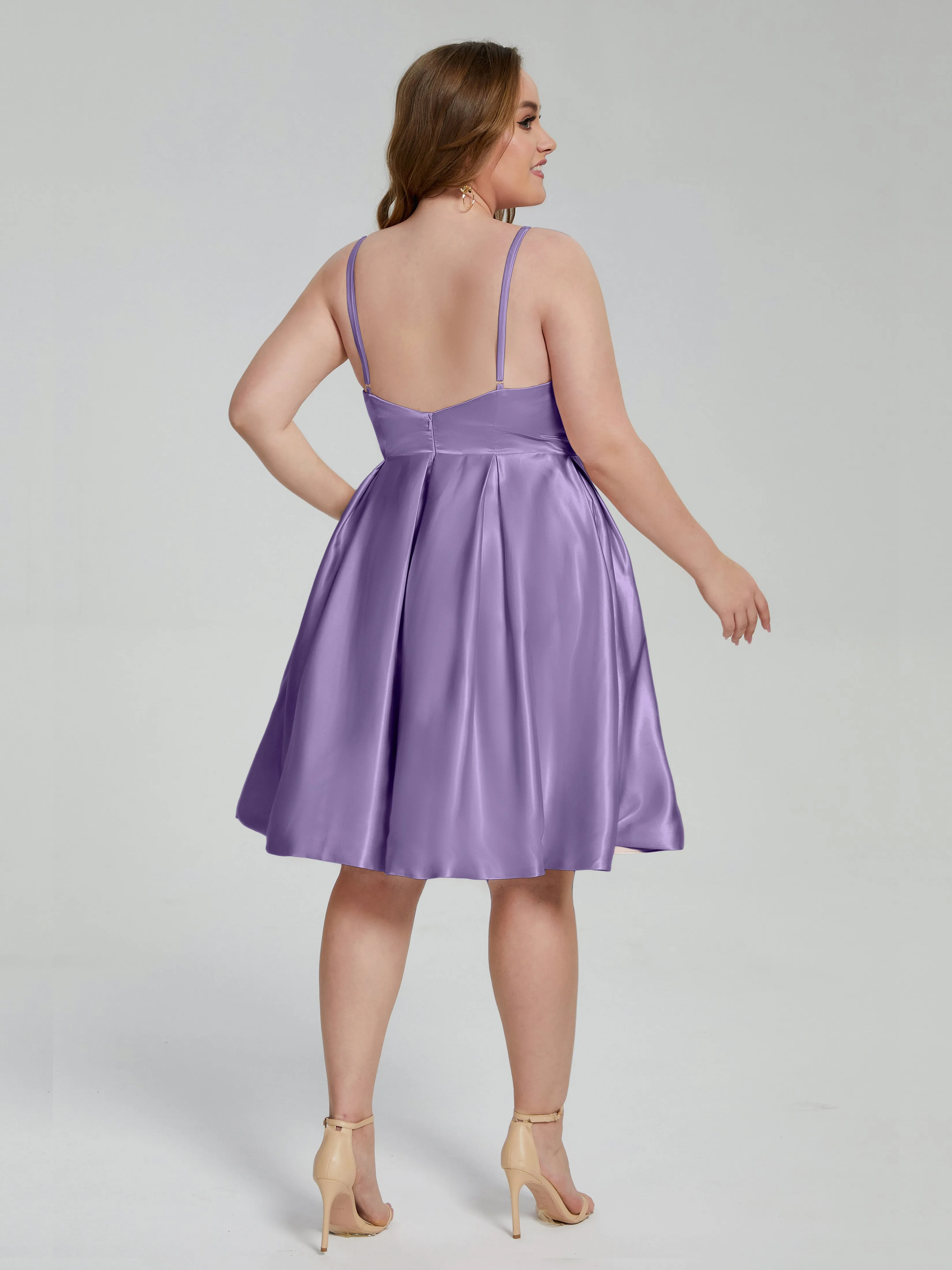 Josie Cute V Neck Short Plus Size Bridesmaid Dresses