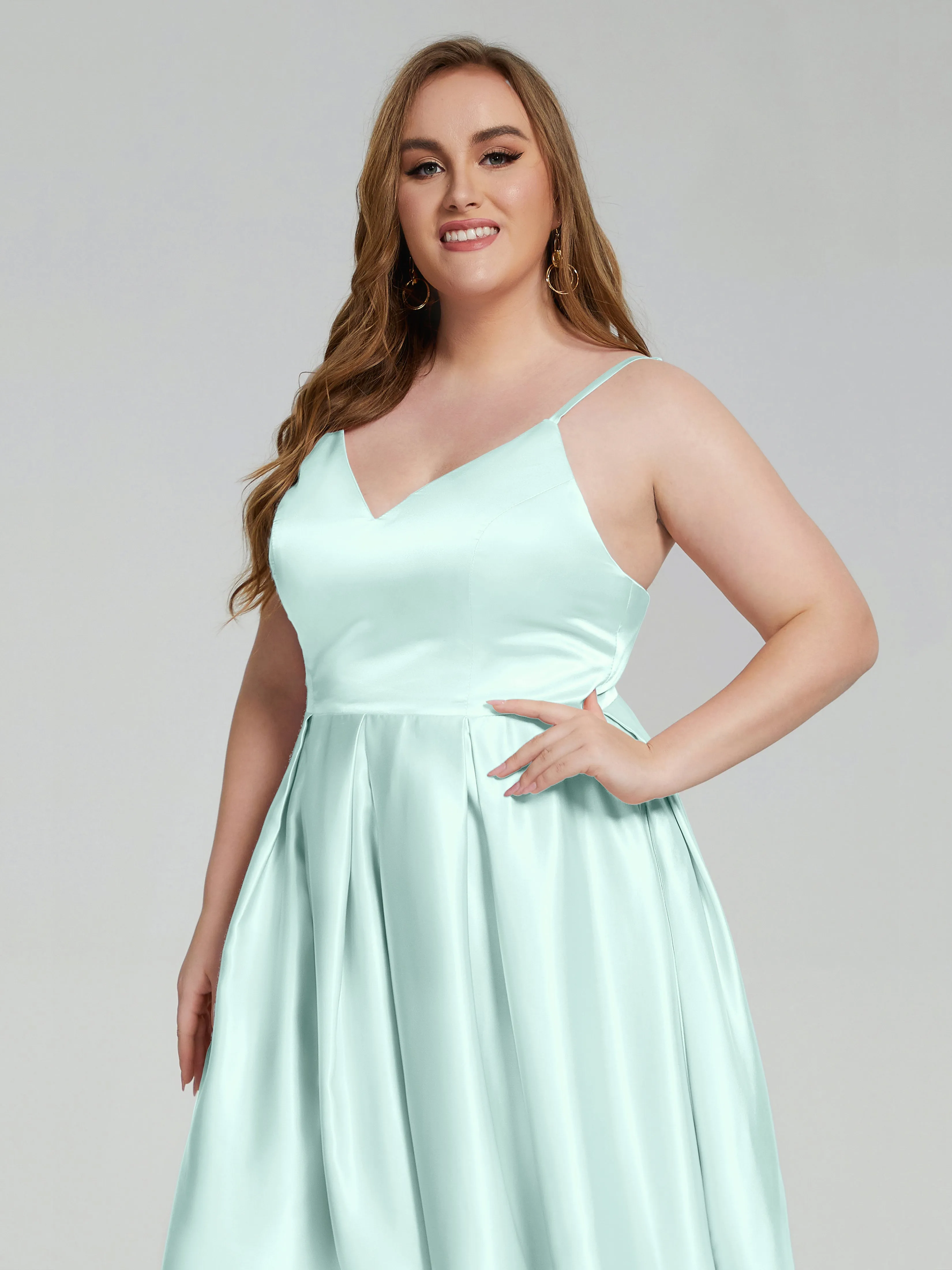 Josie Cute V Neck Short Plus Size Bridesmaid Dresses